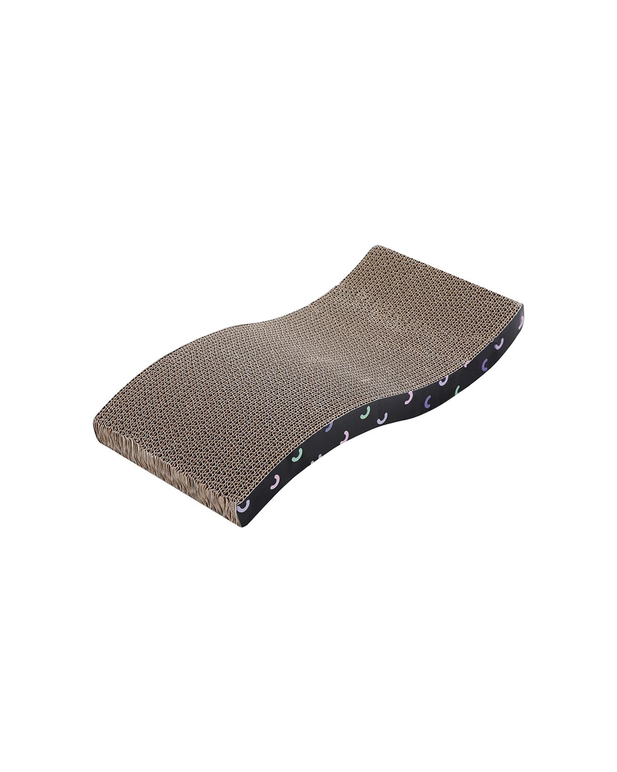 3 Paws And Claws 42x21cm Wavy Cat Scratch Pad Pet Scratcher Toy Play Board Catnip
 - Brown, 3 of 5