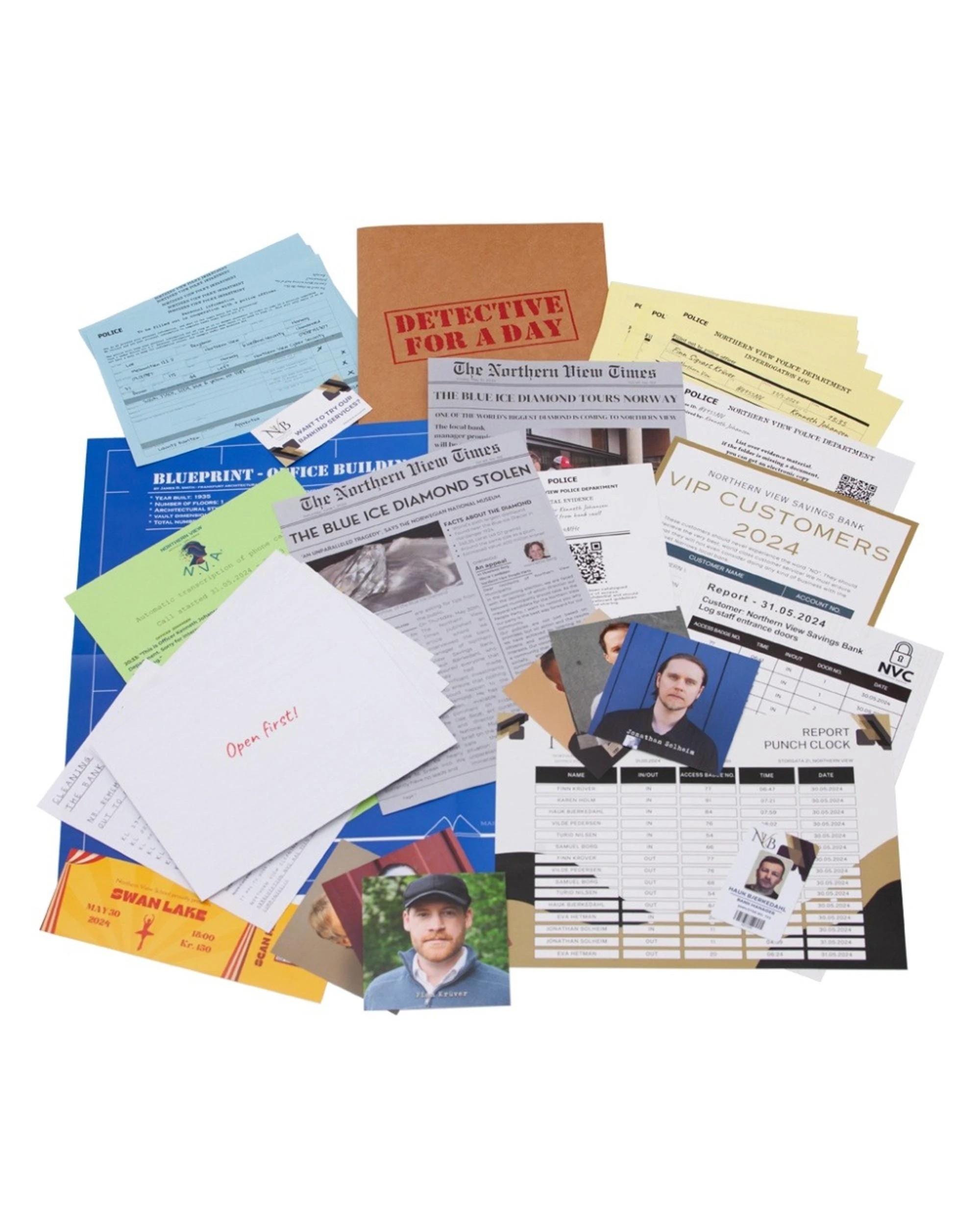 1 Detective for a Day The Bank Heist Murder Mystery Game, 1 of 4