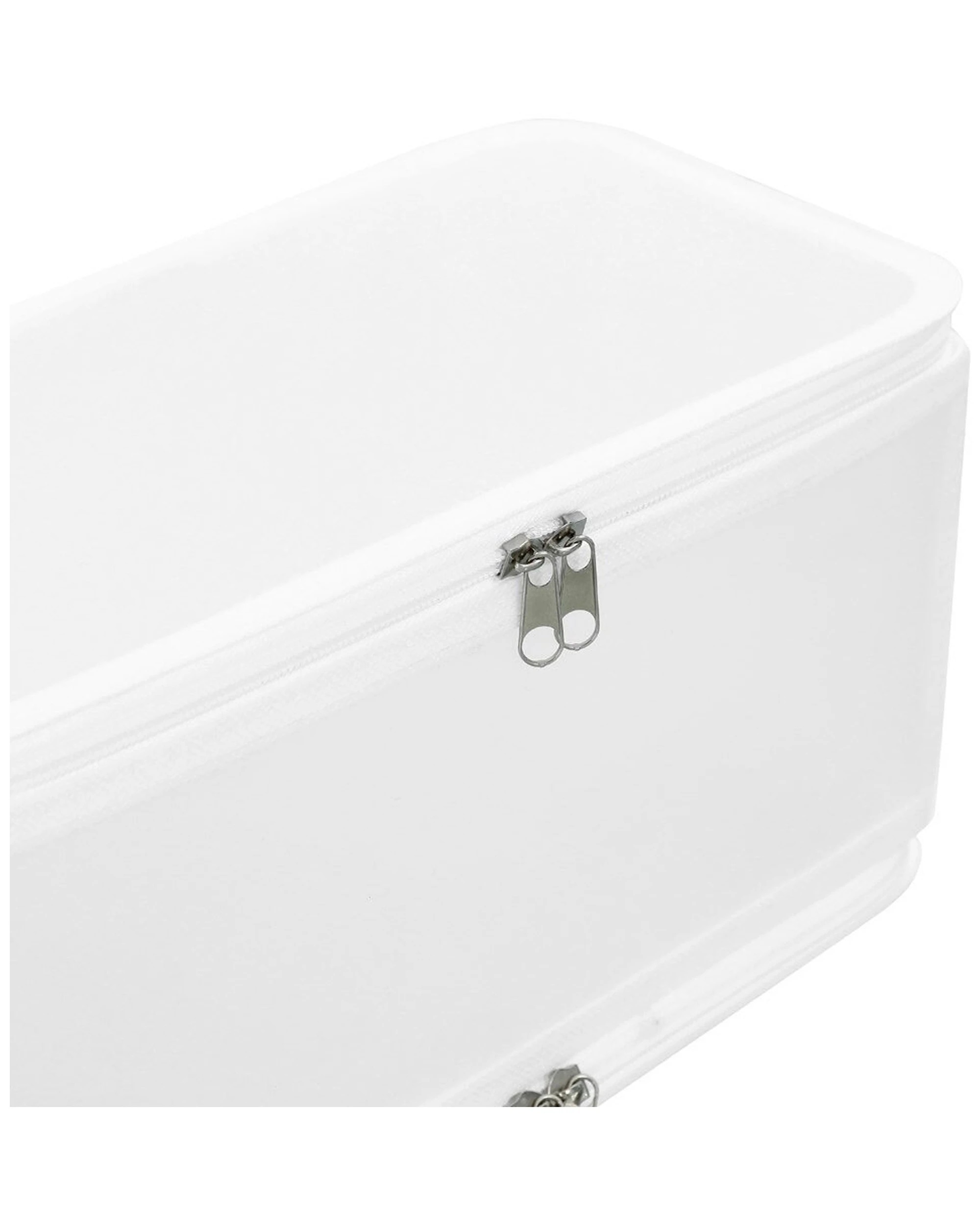 4 BOXSWEDEN 5PK Foldaway Storage Box Collapsible Storage 6.7L Capacity Handles
 - white, 4 of 6