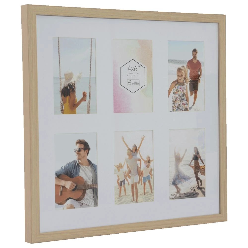 3 Promenade 6x4" Gallery Frame 6 Openings Oak, 3 of 5