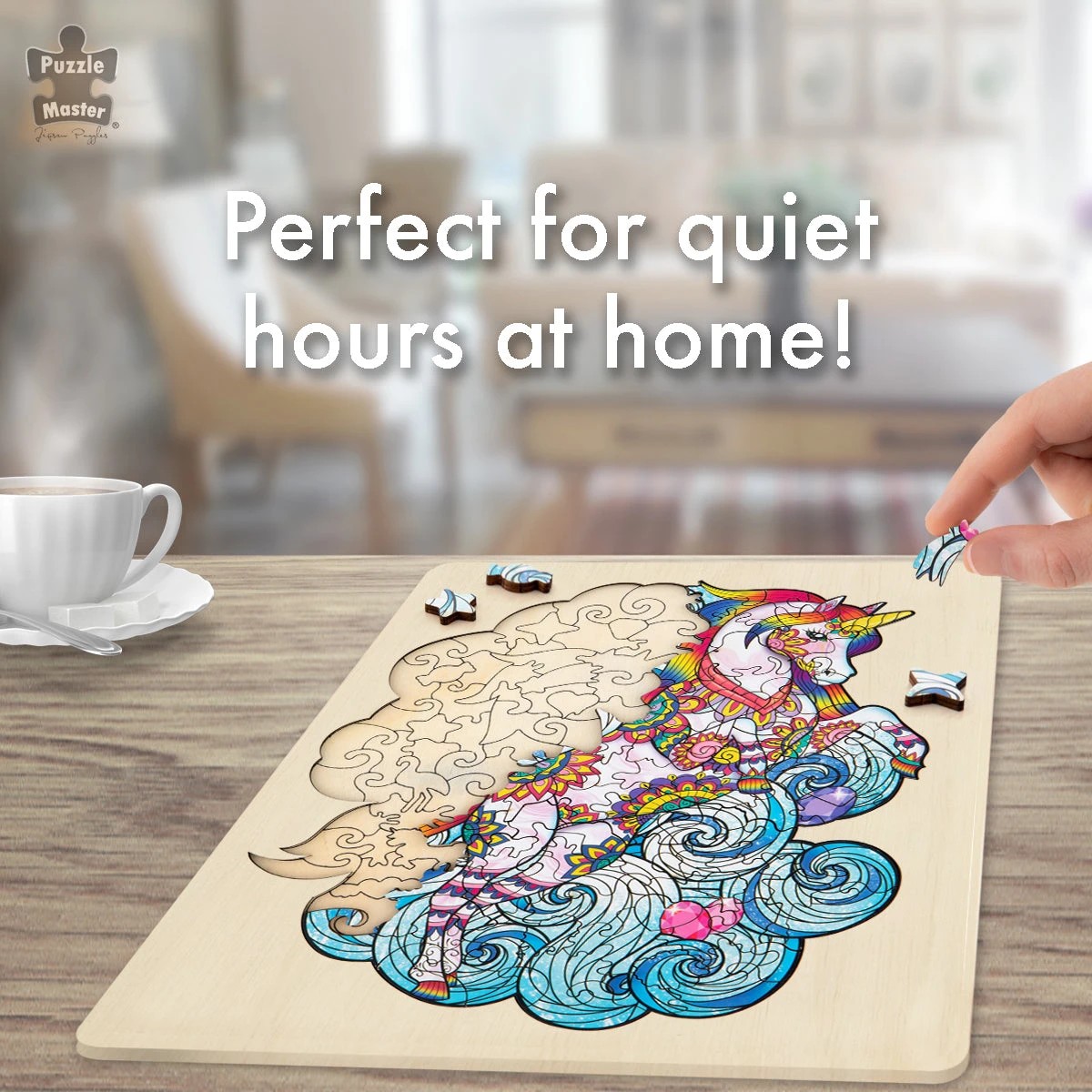 4 Puzzle Master 129 Piece Wooden Jigsaw Puzzle, Unicorn, 4 of 7