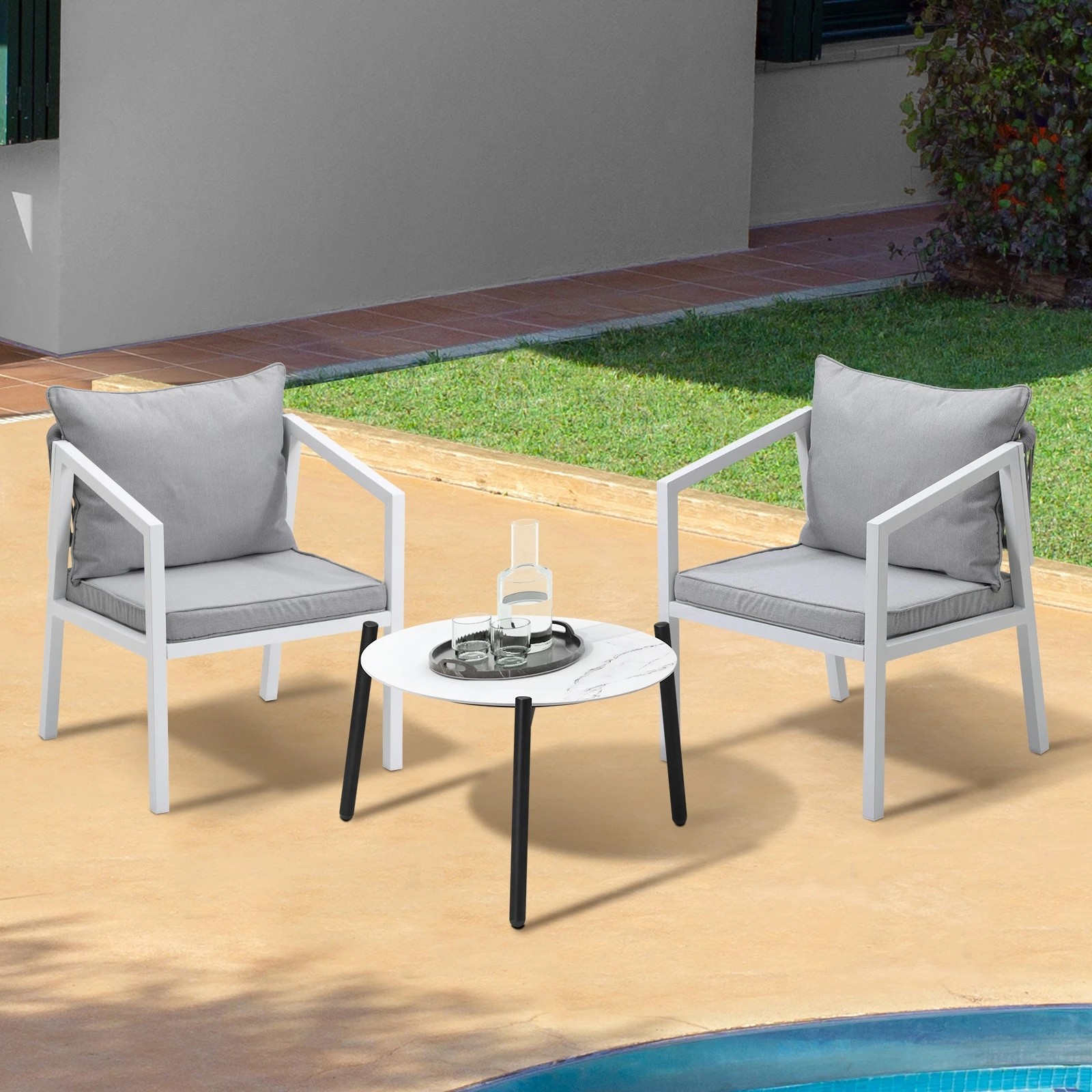 10 Livsip Outdoor Patio Setting 3pcs Furniture Lounge Set 50cm Coffee Table
 - Multi, 10 of 10