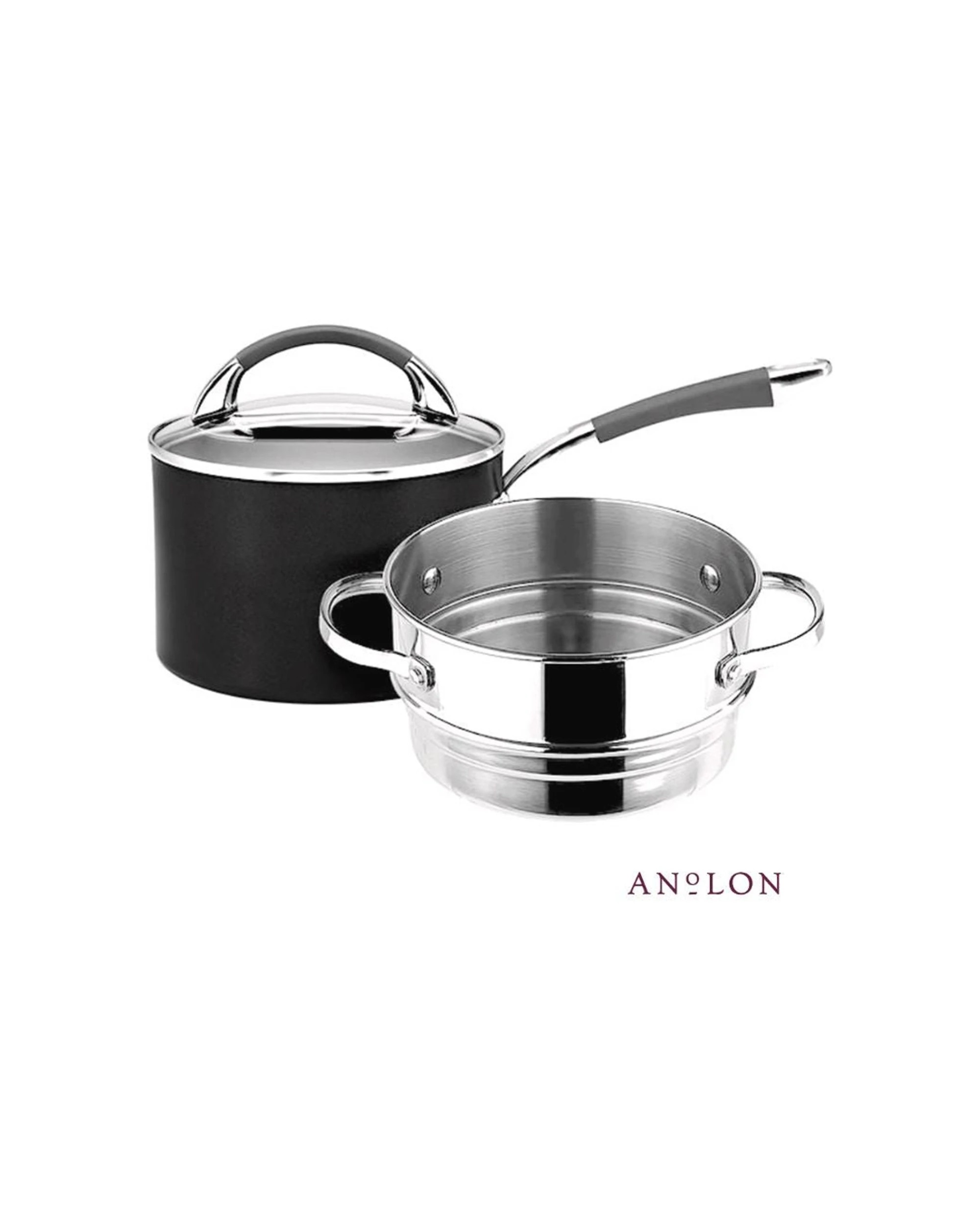 1 Anolon Endurance Non Stick Covered Saucepan With Bonus Steamer Insert 18cm 2.8l
 - Plain, 1 of 7