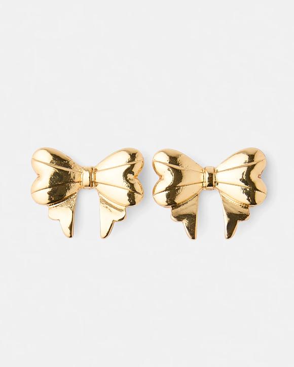 18K Gold Plated Bow Stud Earrings