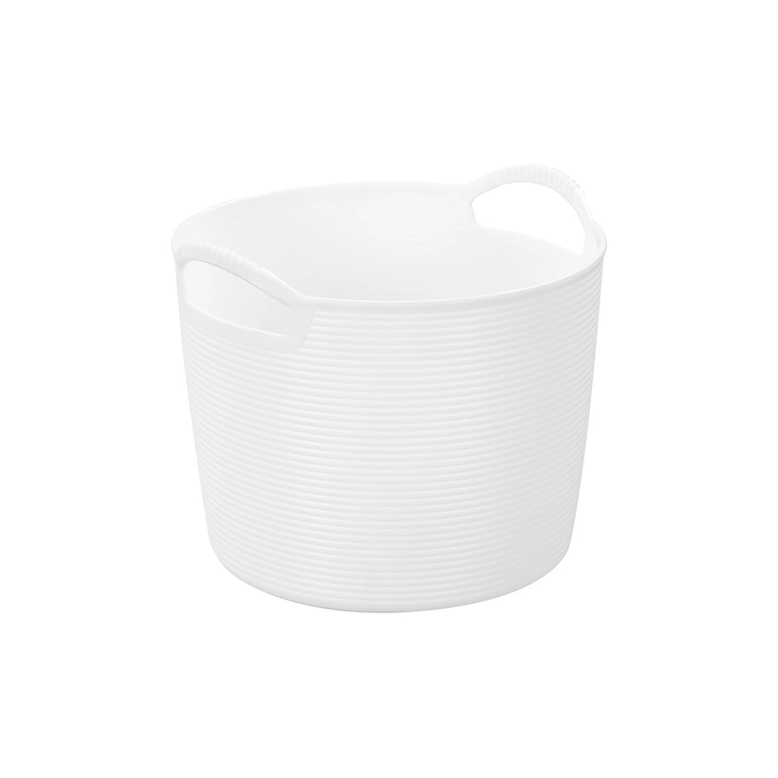 5 Boxsweden 5l Flexible Round Tub Storage Basket Home Organiser Integrated Handles
 - White, 5 of 9