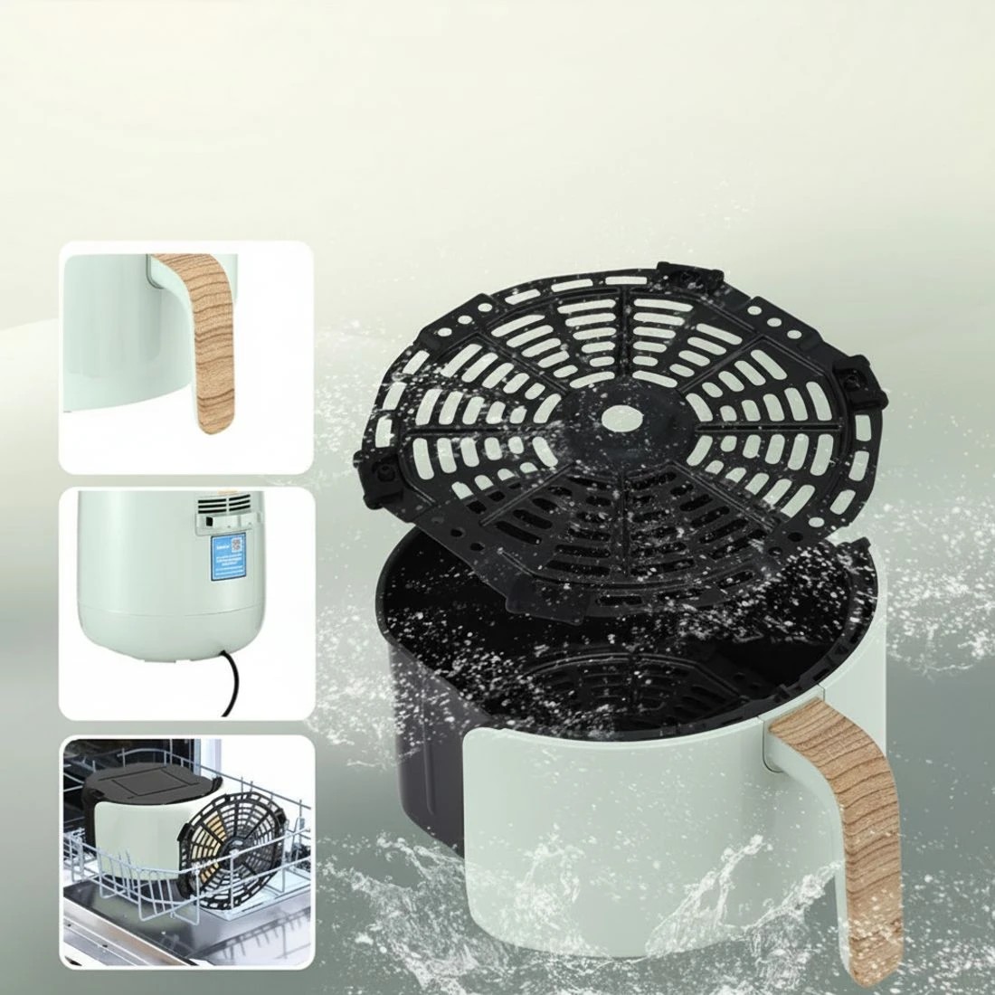 5 Devanti 5L Air Fryer Touch Control 1500W Green - Green, 5 of 6