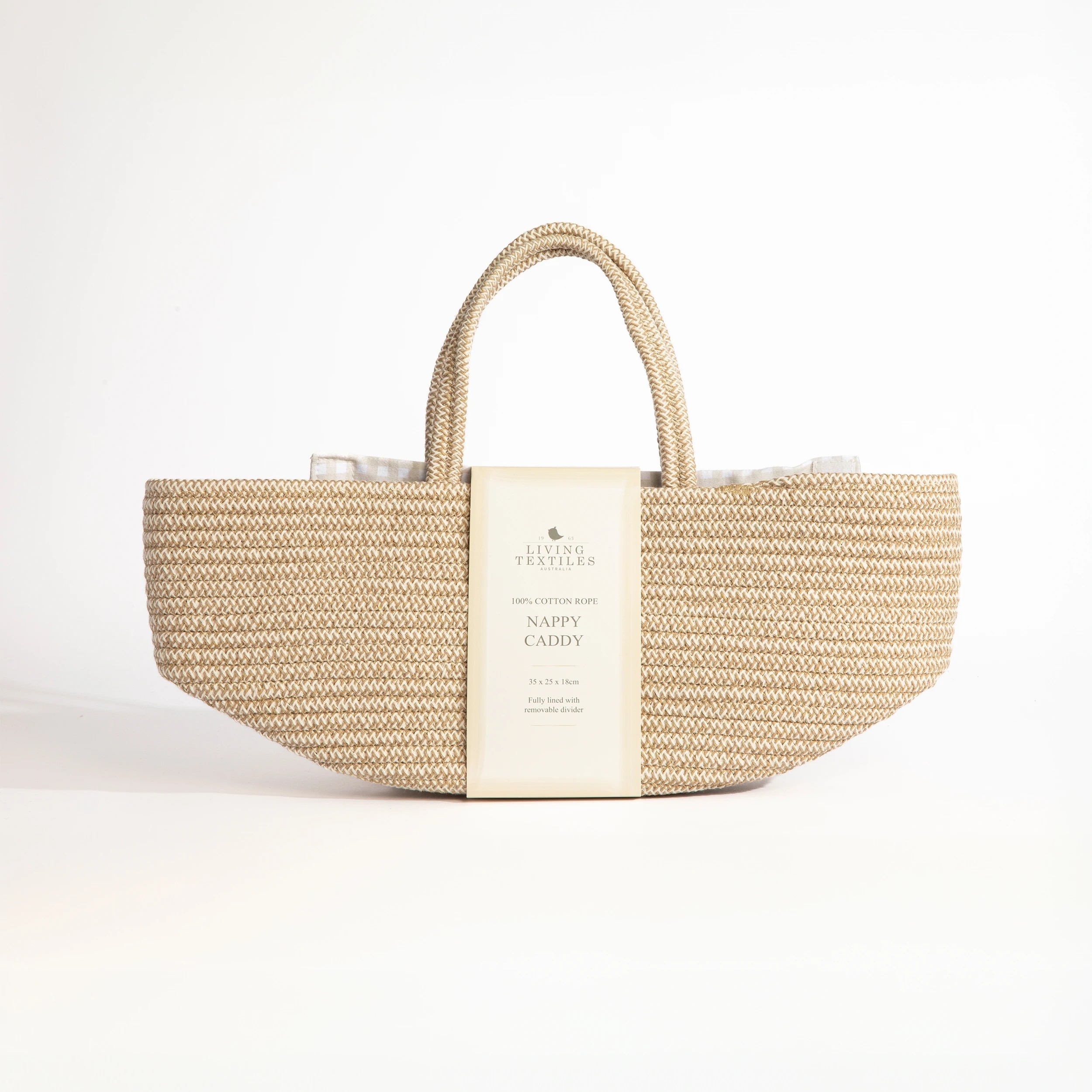 3 Living Textiles Natural Cotton Rope Baby Nappy Caddy, 3 of 3