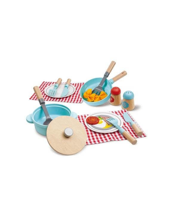 Hape Little Chef Cooking & Serve Play Set With Utensils Kids - Multi