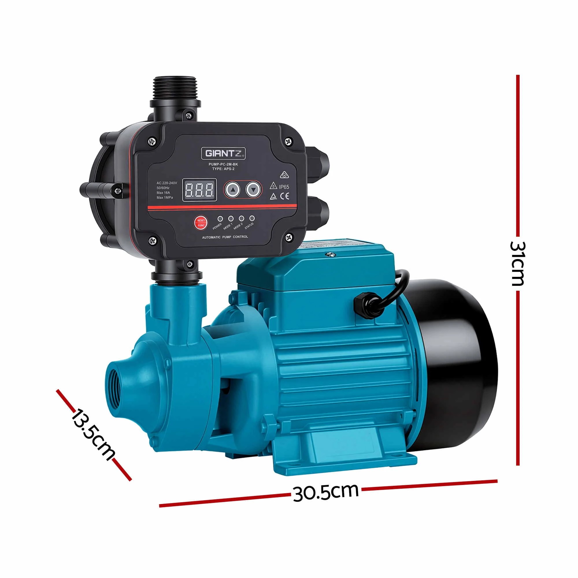 3 Giantz Peripheral Water Pump Auto Controller Cast Iron Garden Irrigation 1HP - Multi, 3 of 4