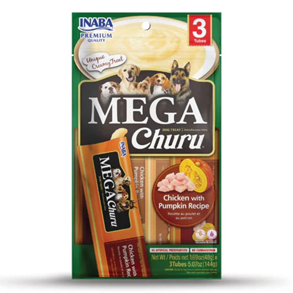 1 Inaba Mega Churu Chicken With Pumpkin Recipe Dog Treat 3 Tubes, 1 of 1