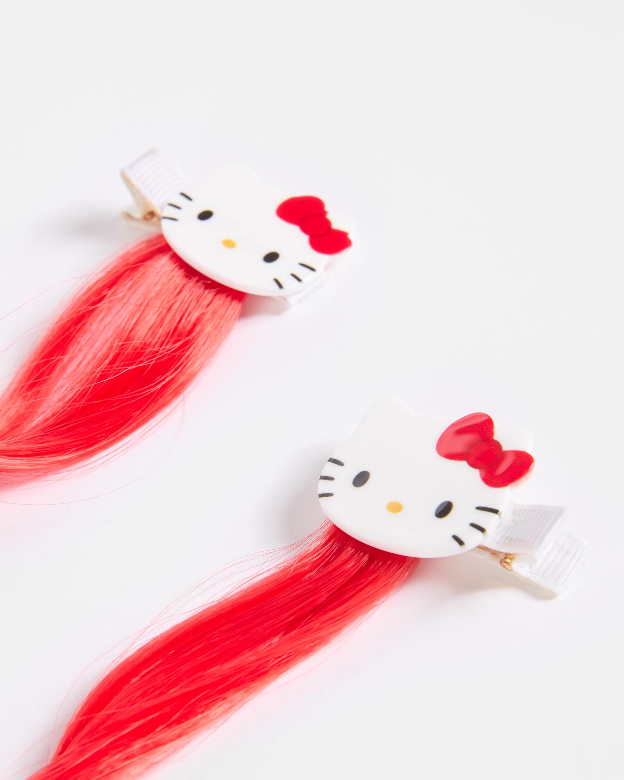 2 Kids Licensed Hello Kitty 2 Pack Faux Hair Clips RED, 2 of 3