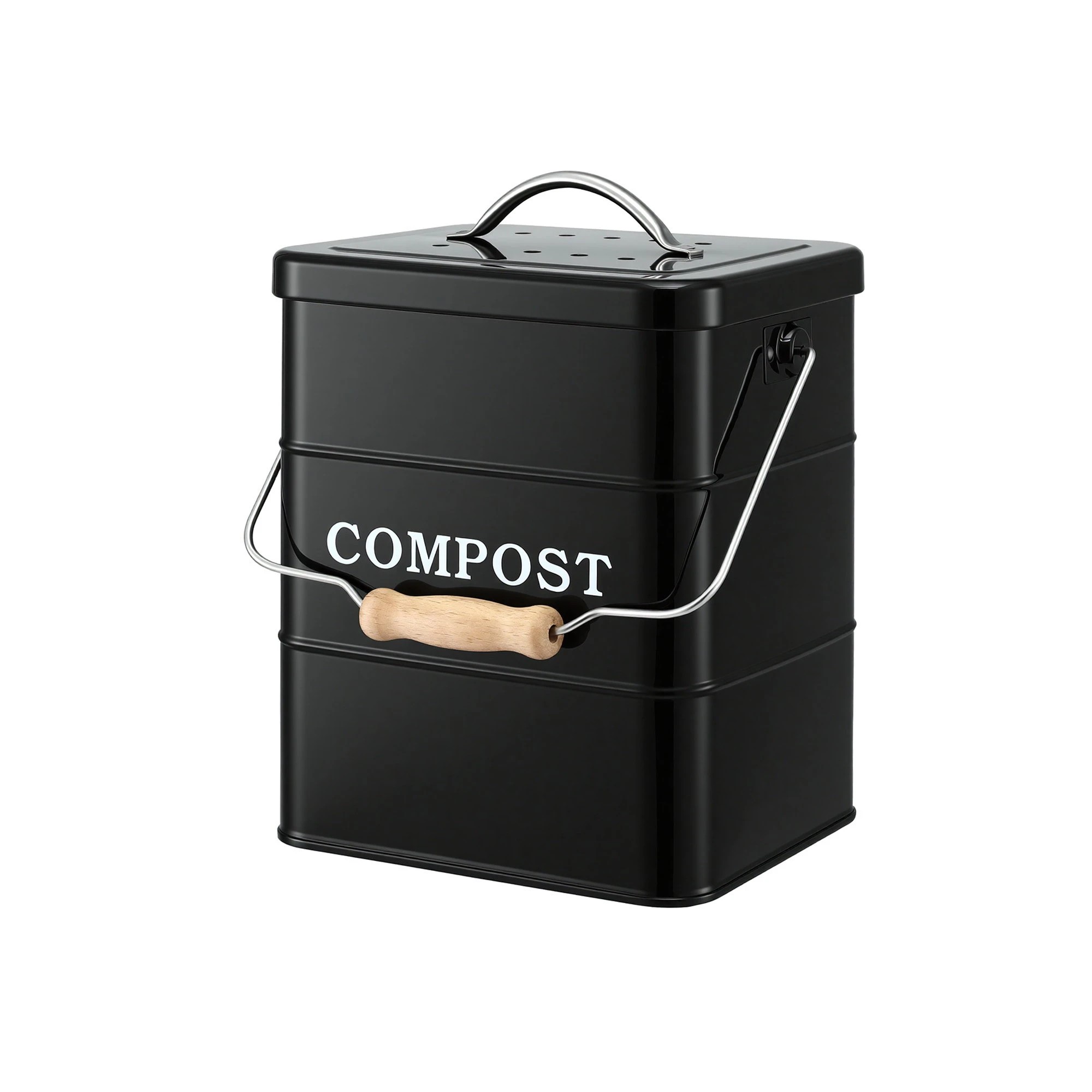 1 Gardeon Kitchen Compost Bin 5L Food Waste Bin - Black, 1 of 9
