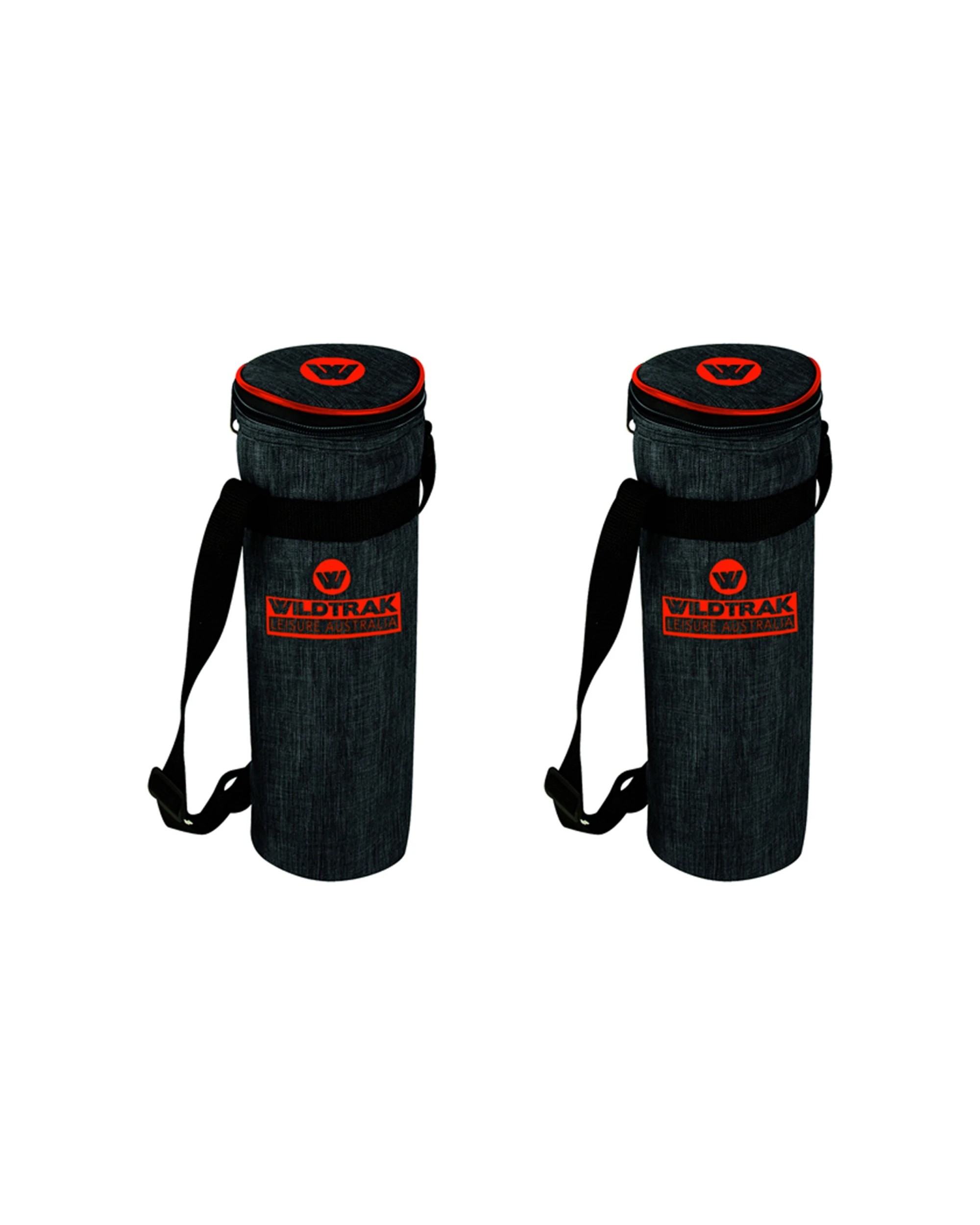 1 Wildtrak Camping Wine Cooler Bag 2 Pack 1.5L Insulated 600D Oxford PE Foam - Grey, 1 of 2