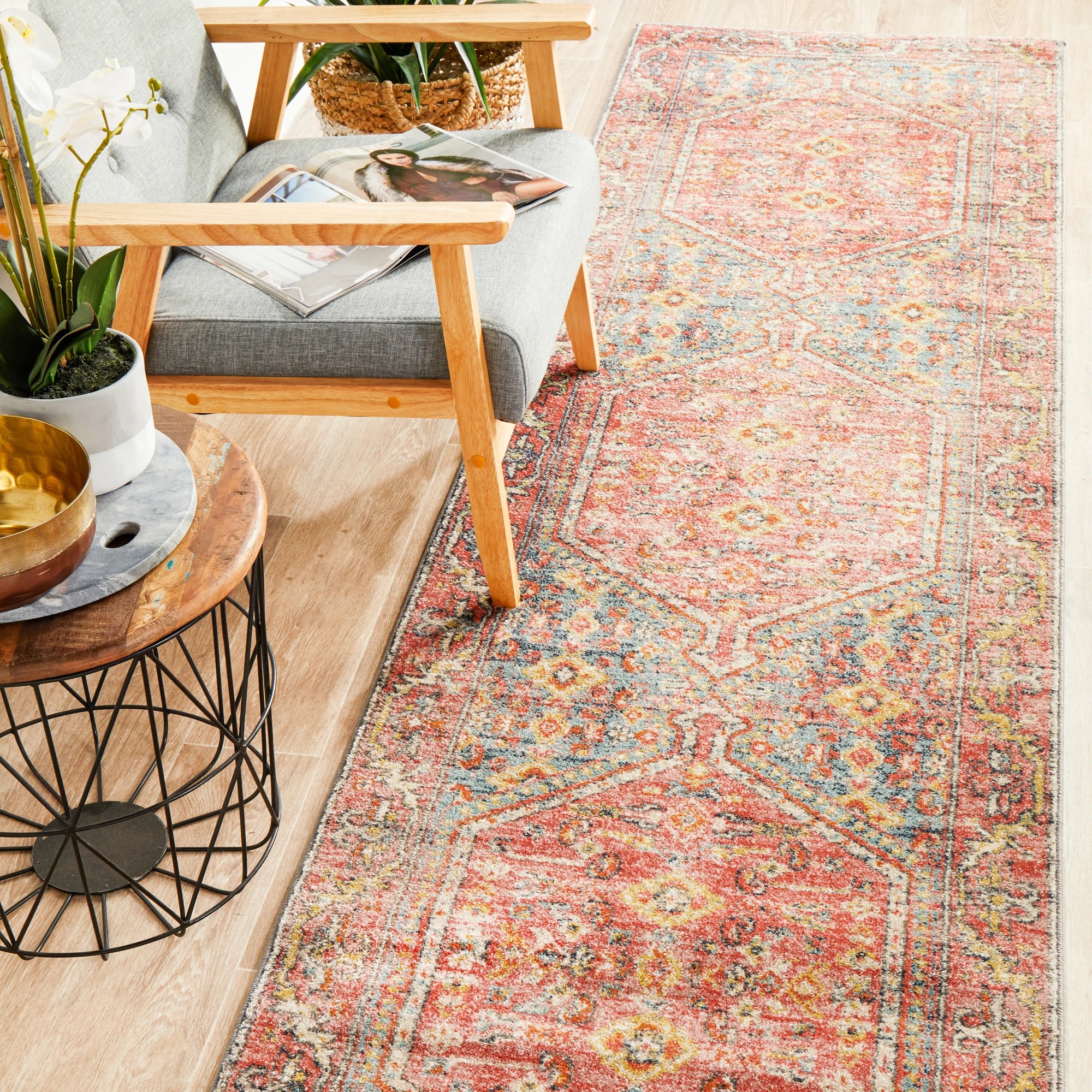 2 Common Ground Rugs Eterna 856 400x80cm - Large Runner Rug - Red, 2 of 7