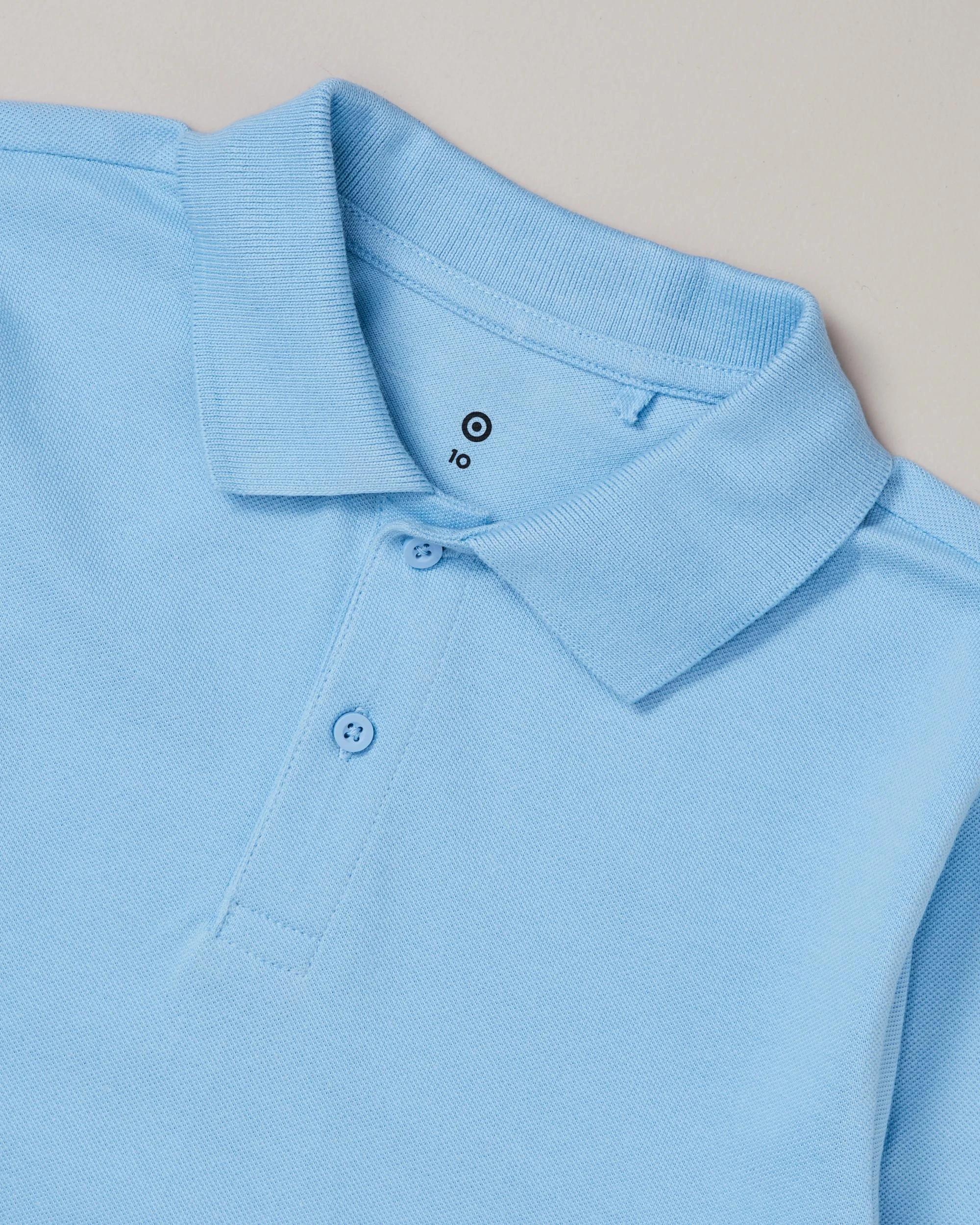 3 Target Long Sleeve Polo Top SKY BLUE, 3 of 8