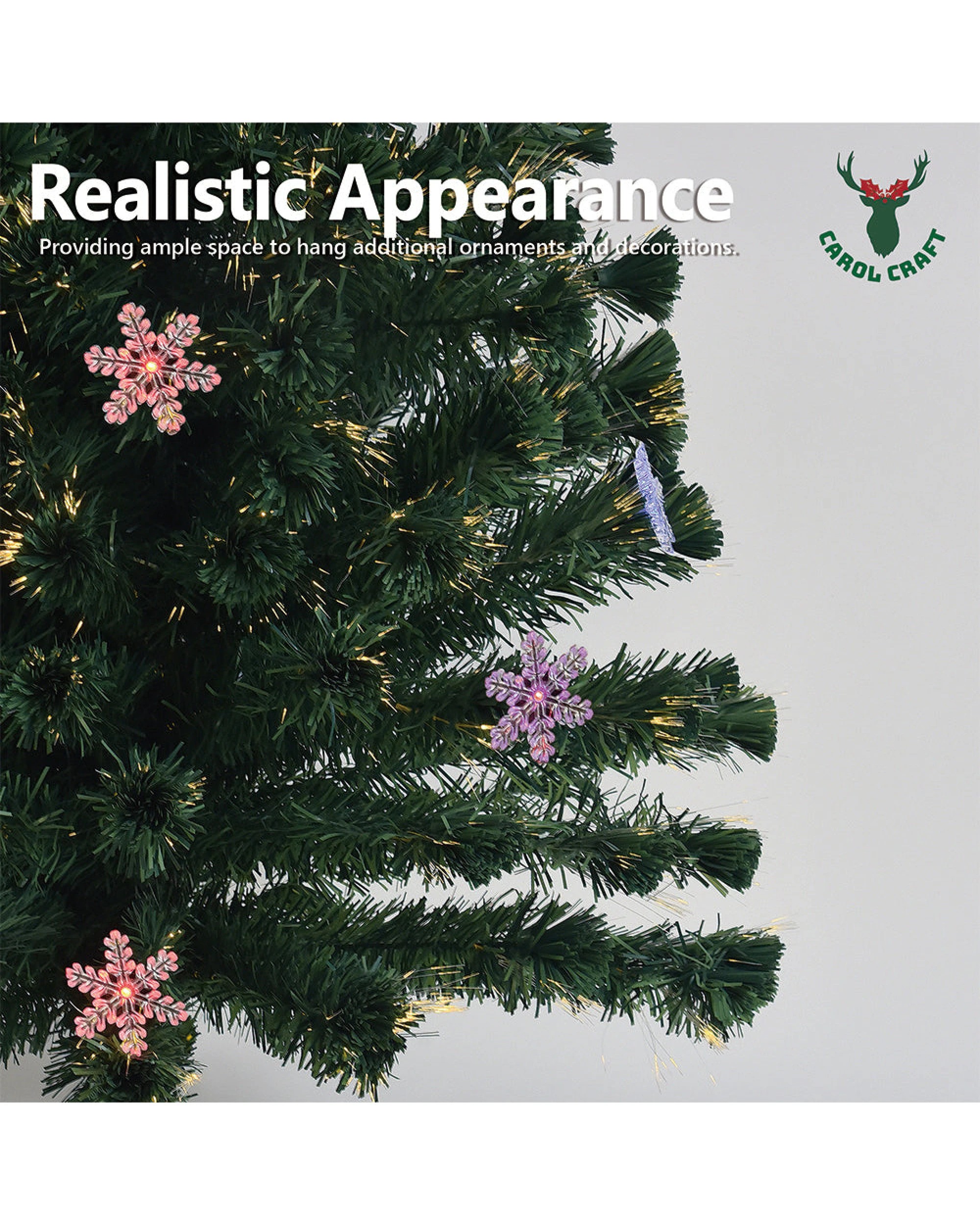 5 BR Home Artificial Christmas Tree with Fibre Optics and LED Lights, 5 of 6