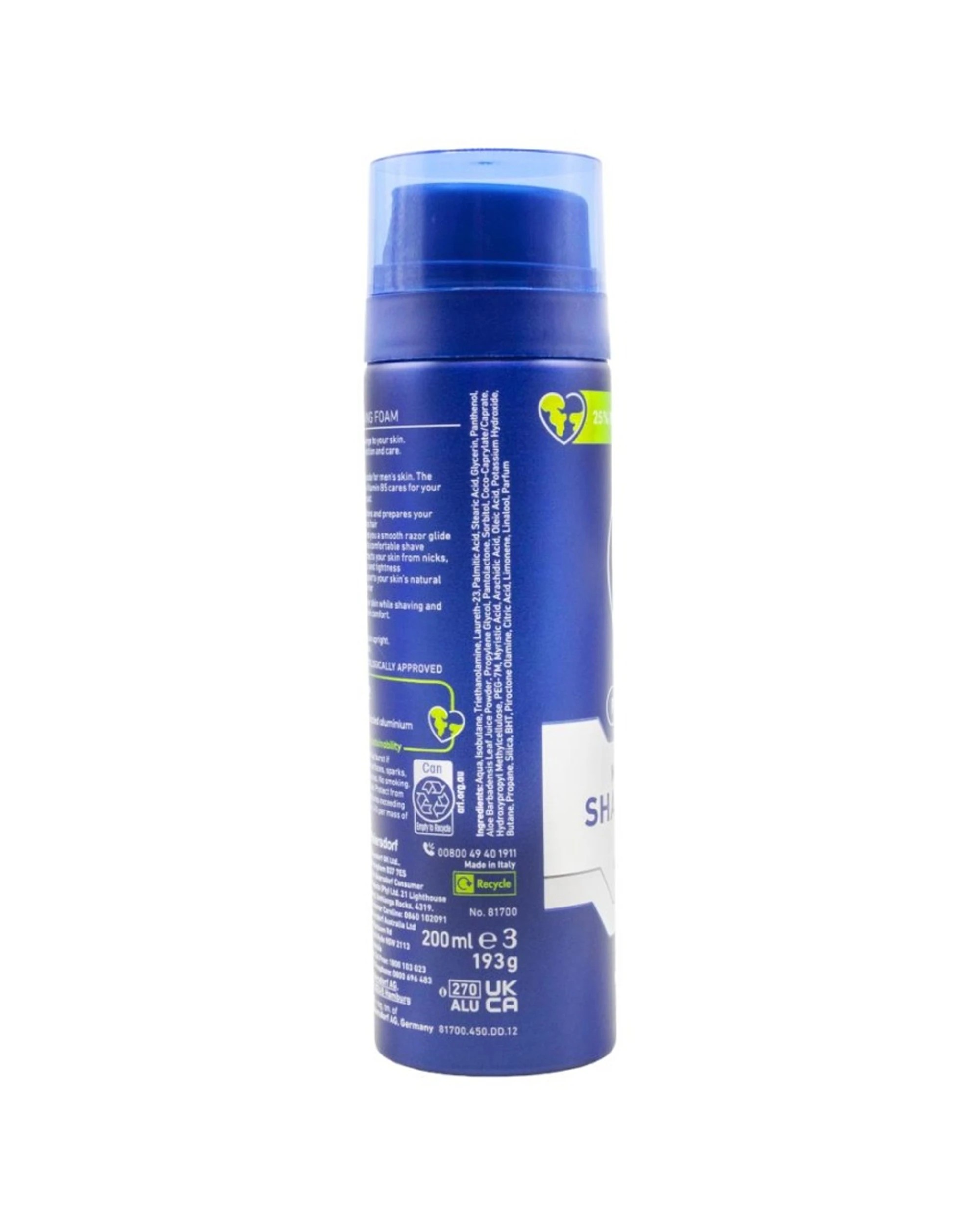 4 Nivea 6PK Men Shaving Foam Protect Care Moisturising With Aloe Vera 200mL - Multi, 4 of 4