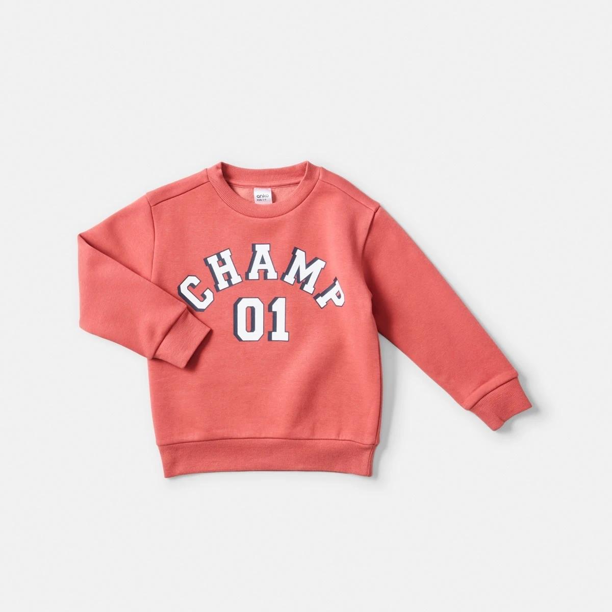 7 Print Crew Neck Sweatshirt Red Varsit, 7 of 8