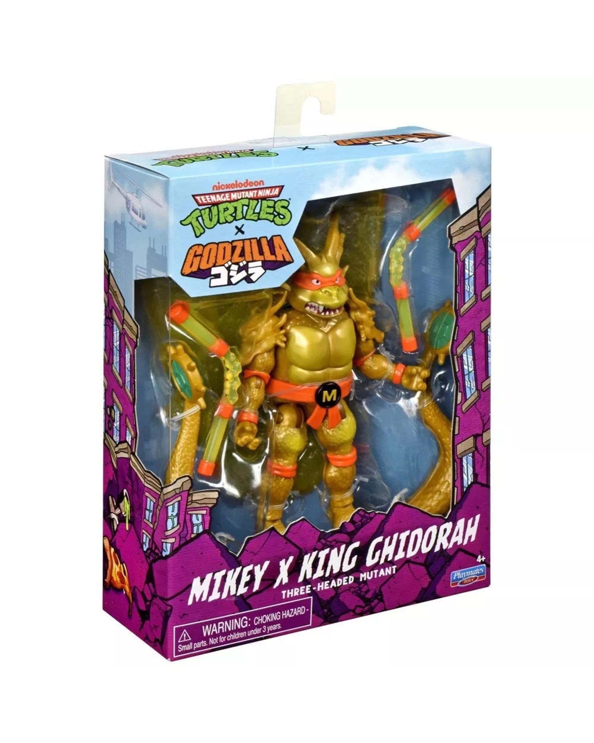 2 Teenage Mutant Ninja Turtles X Godzilla Mikey X King Ghidorah Action Figure, 2 of 7