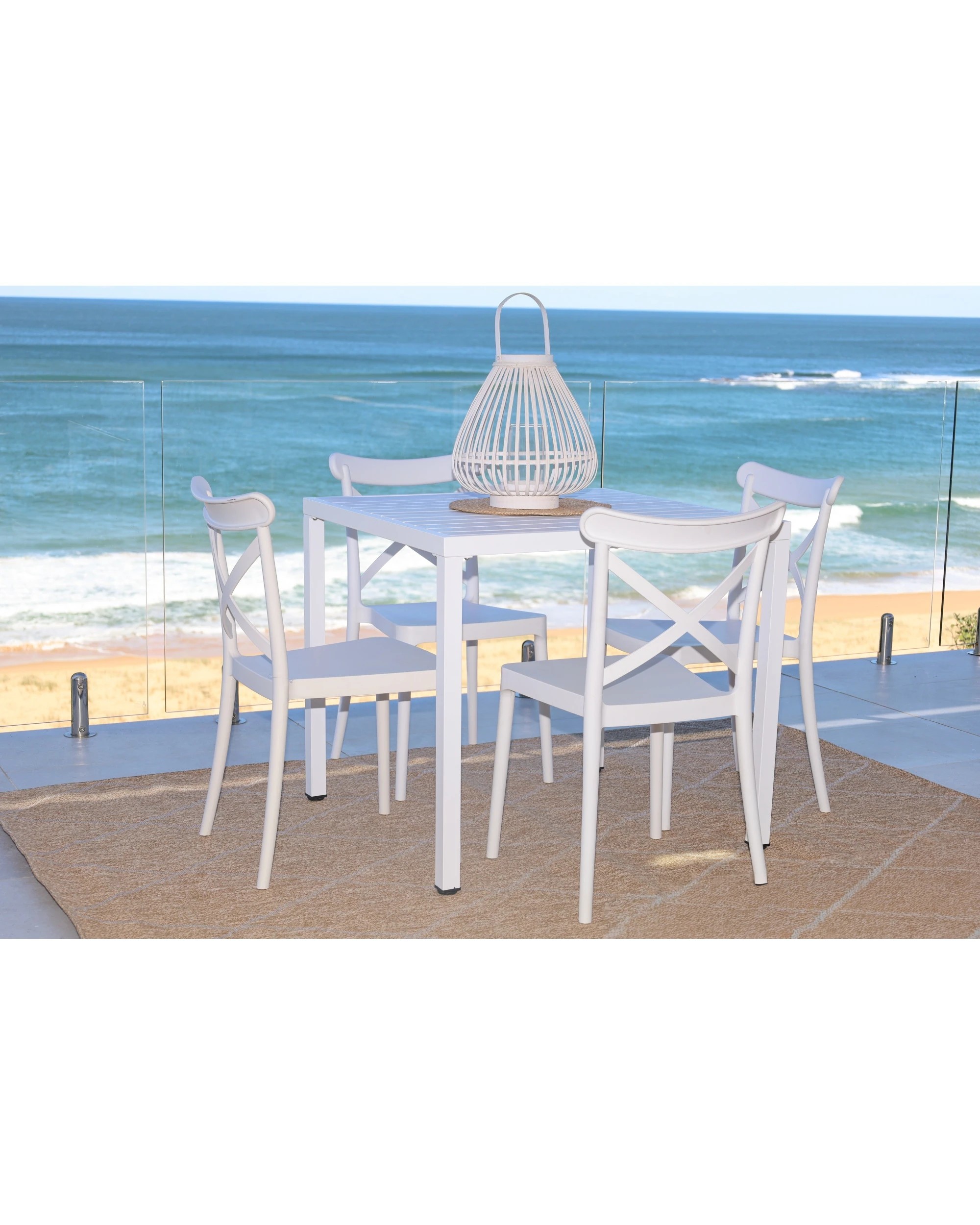 Fab Habitat Trancoso Stackable Outdoor Chair Single - White - Kmart