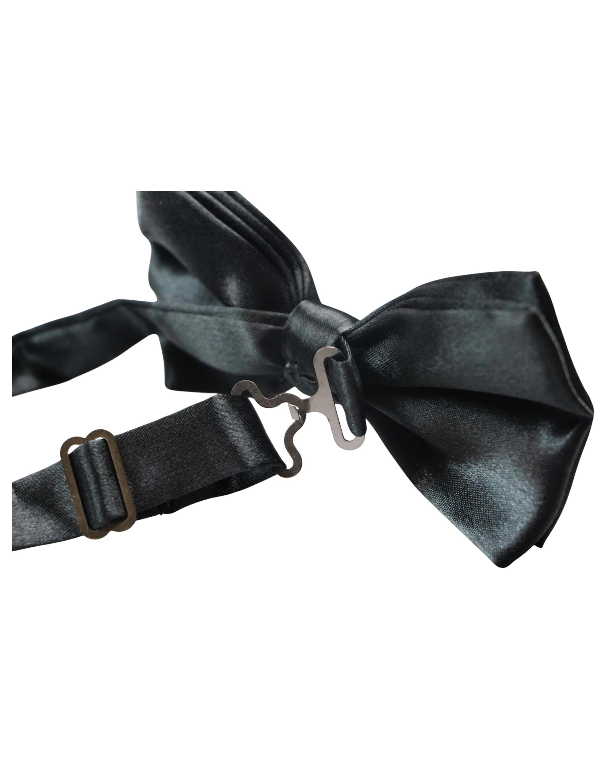 2 Zasel Mens Charcoal Solid Plain Colour Bow Tie - Grey, 2 of 5