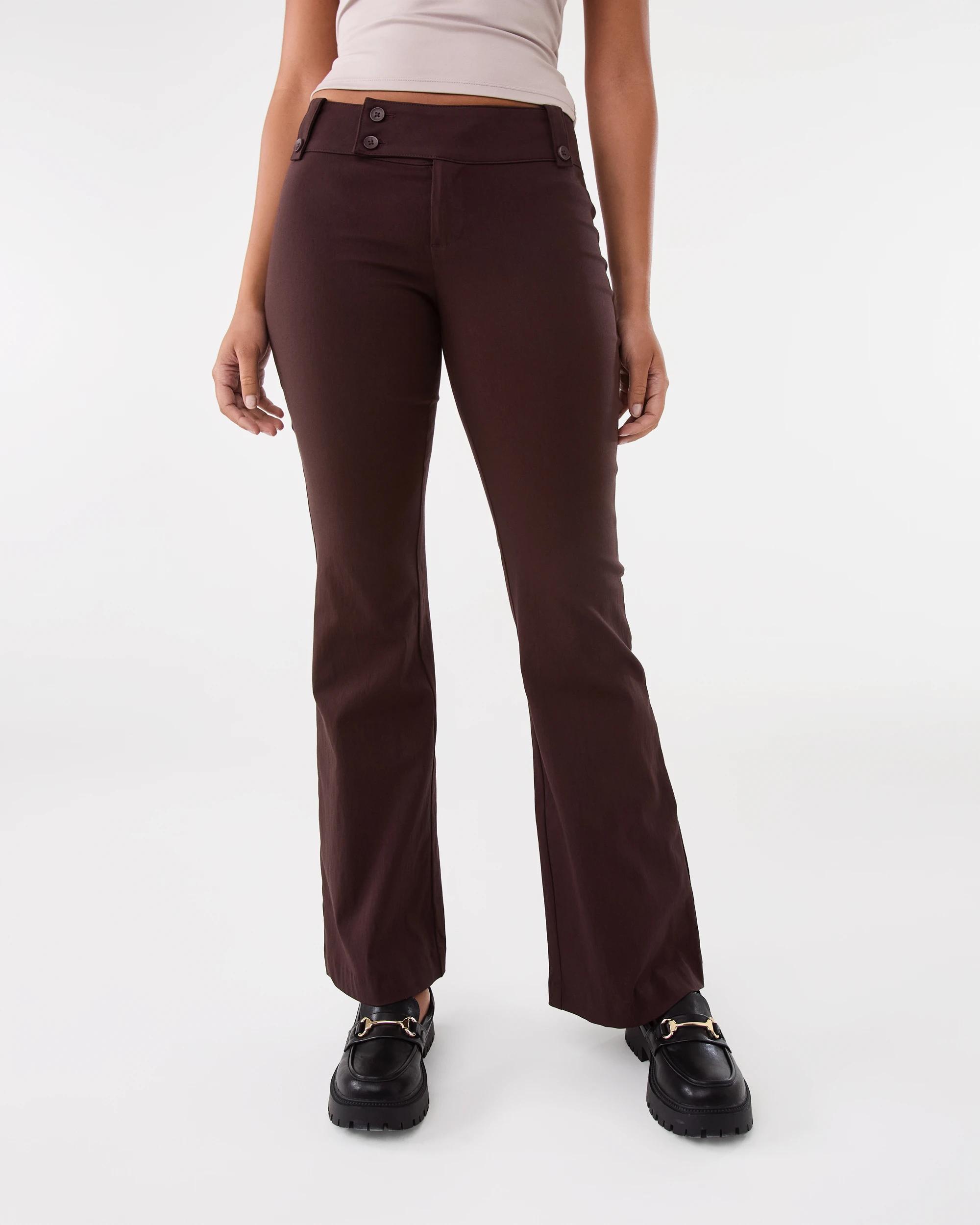 1 Youth Low Rise Bengaline Pants Choc Plum, 1 of 6