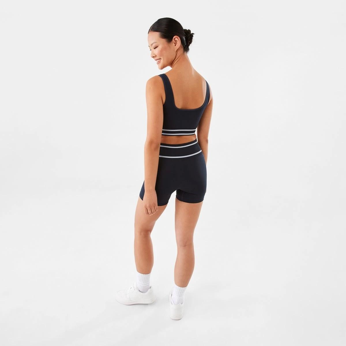 4 Active Womens Seamfree Square Tipping Crop Top Shade Navy, 4 of 7