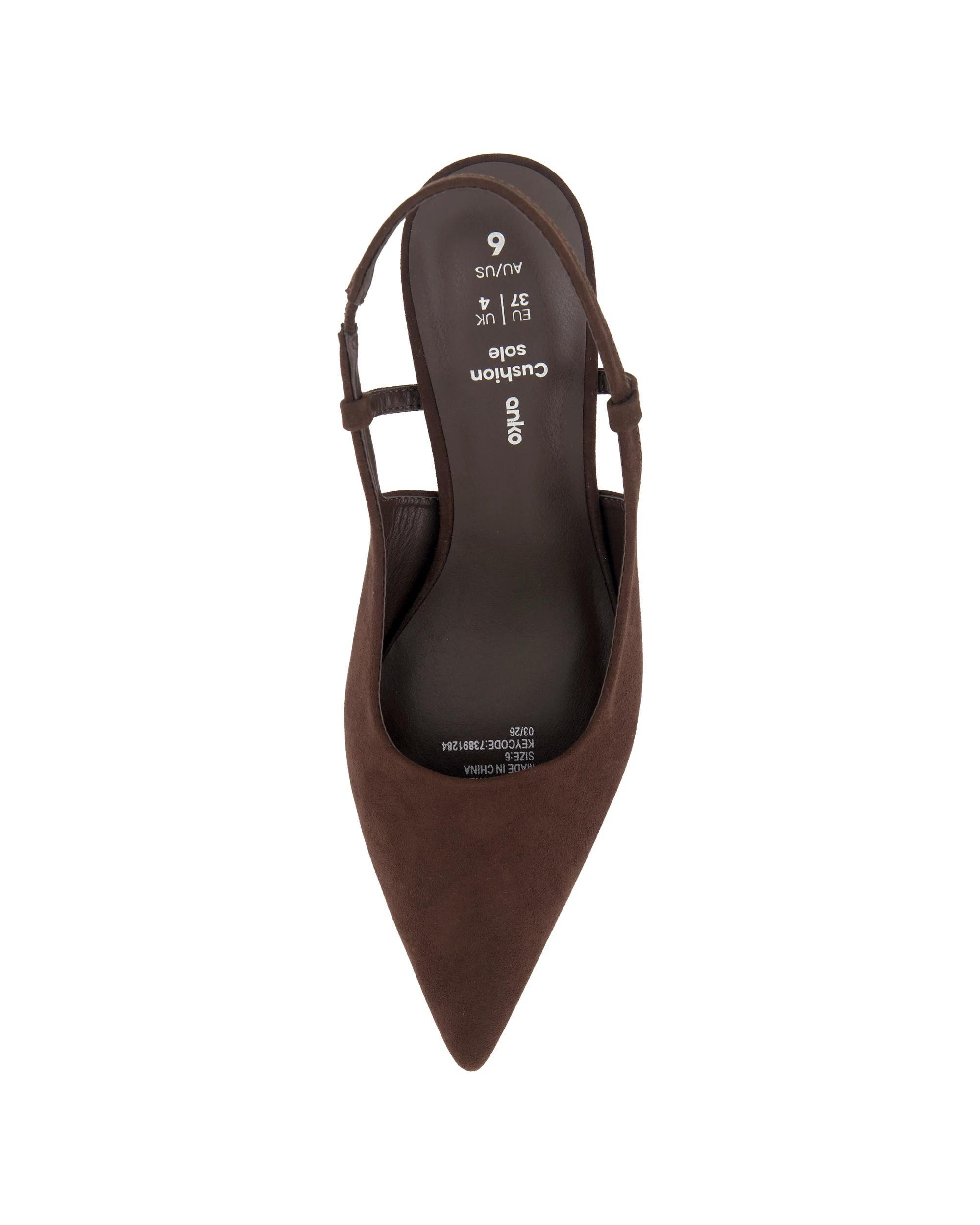 3 Slingback Kitten Heels Bittr Choc, 3 of 5