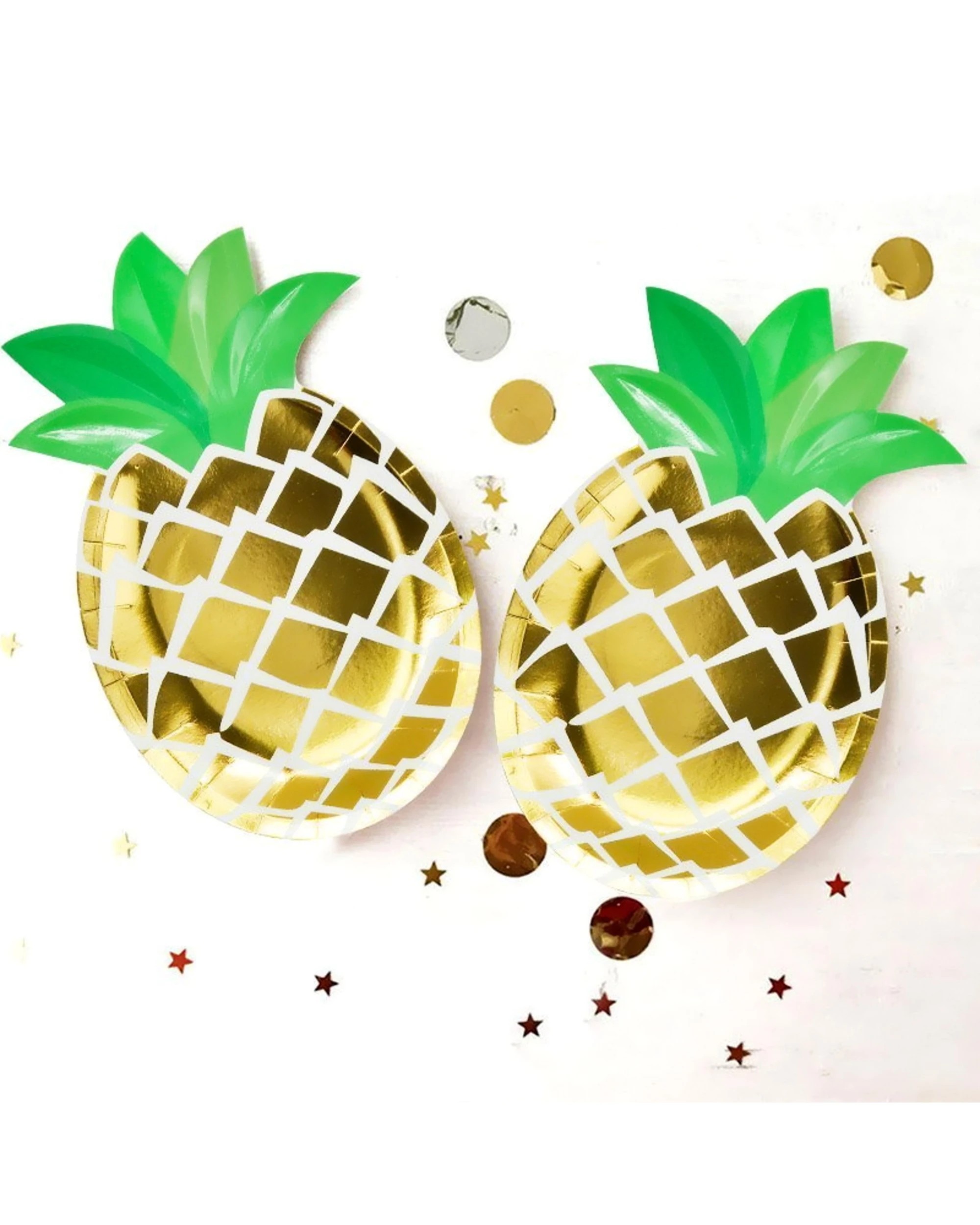 2 Party Maker Gold Foil Pineapple Small Paper Plates Pack of 8, 2 of 2