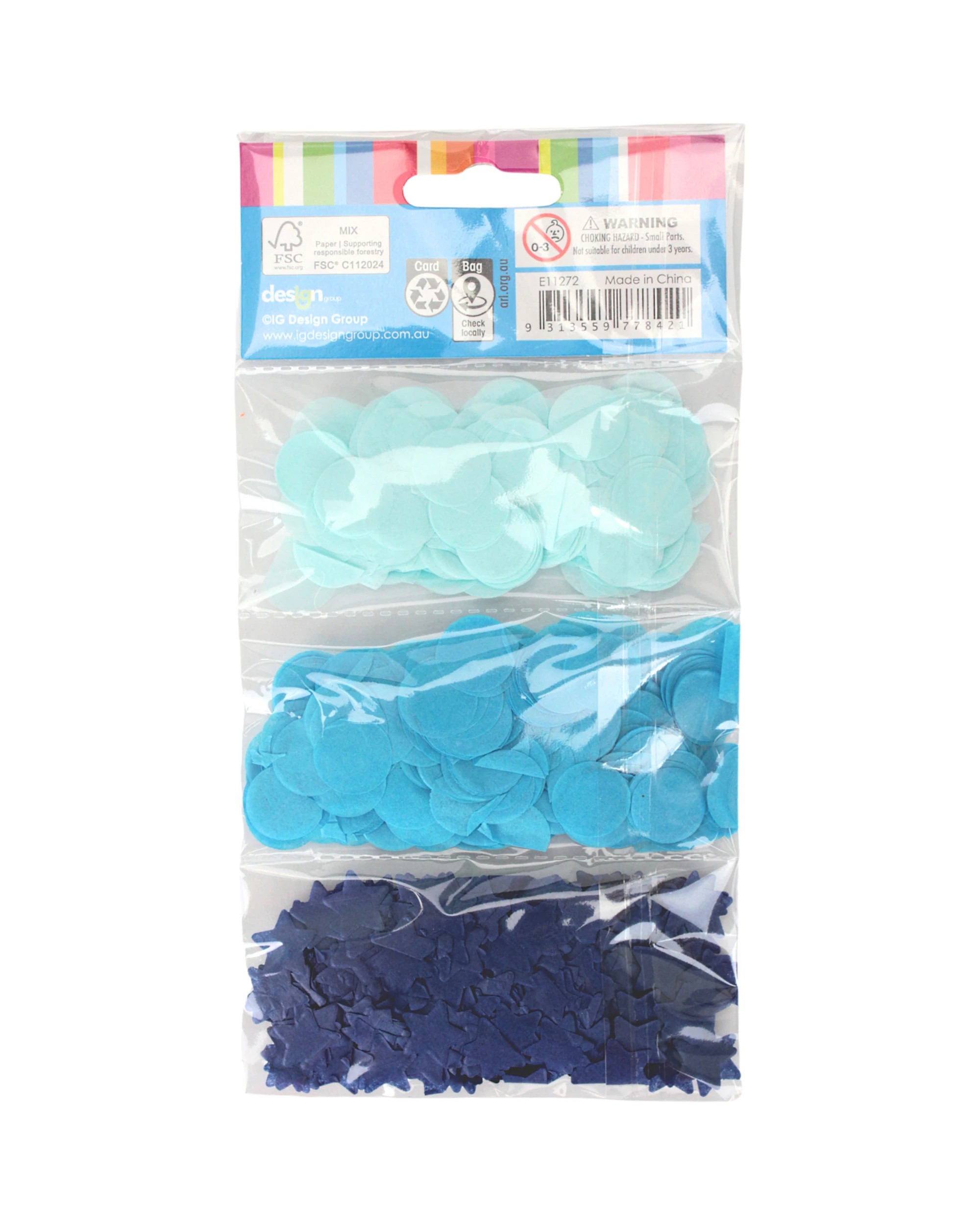 3 Artwrap Mixed Tissue Paper Confetti Pack - Blue, 3 of 3