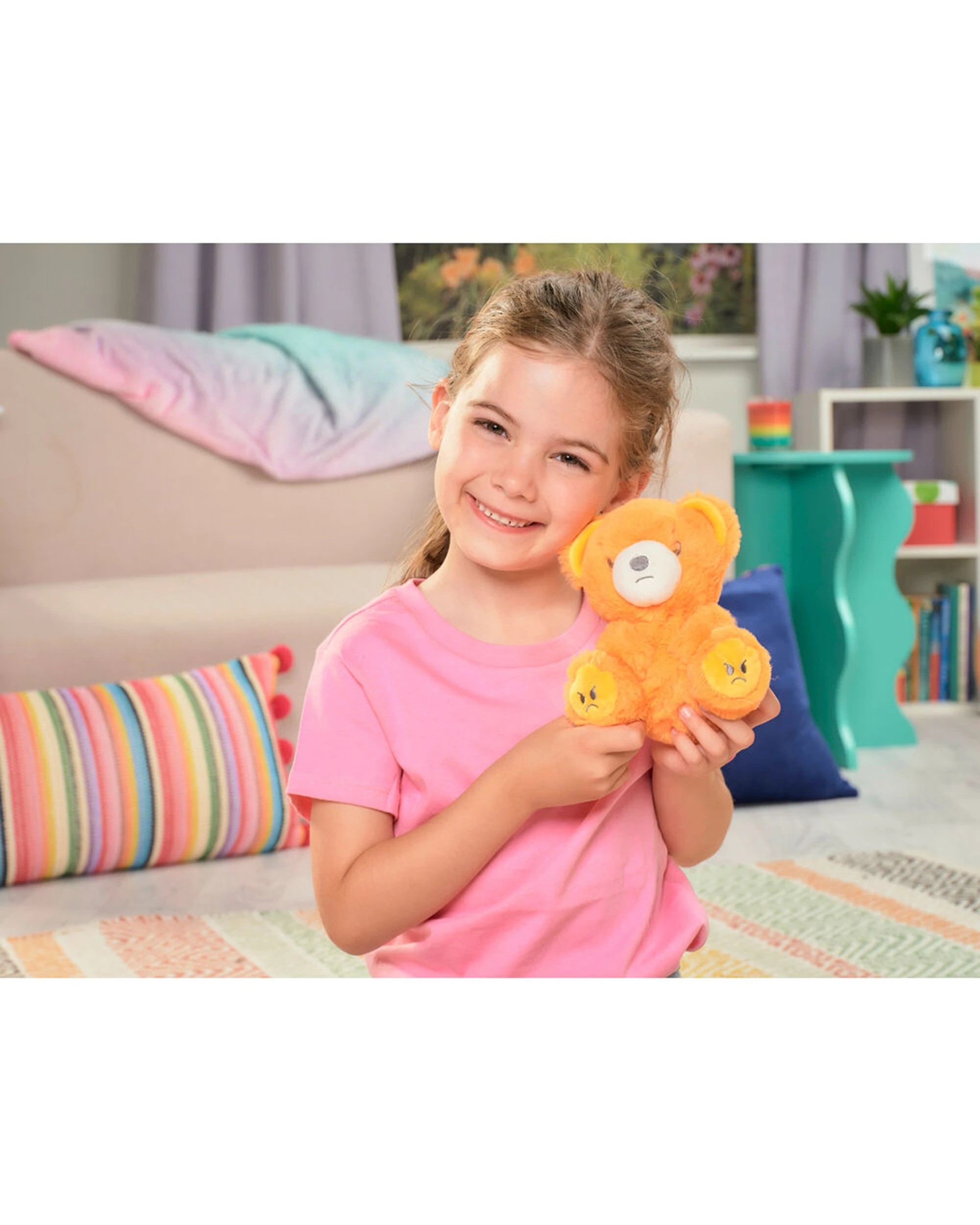 2 Mood Bears Angry Bear Mini Moods Soft Comforting Plush Toy 12x16cm - Orange, 2 of 4