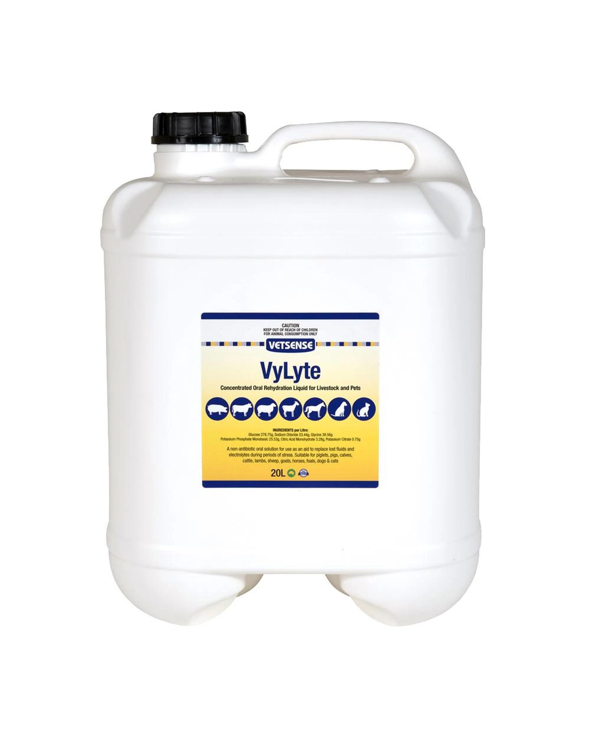 1 Vetsense VyLyte Concentrated Oral Rehydration Liquid for Livestock & Pets 20L, 1 of 3
