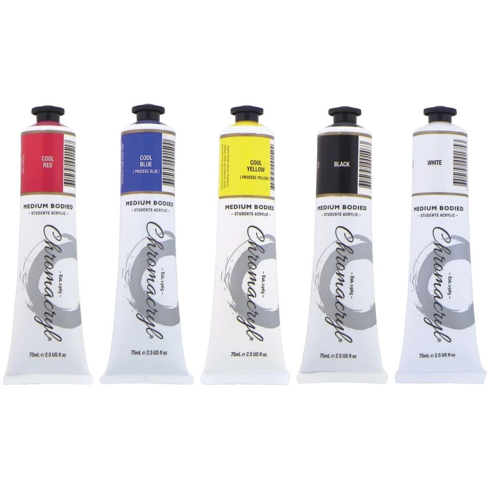 2 Chromacryl Premium Students Acrylic Set Cool 5 Pack, 2 of 7