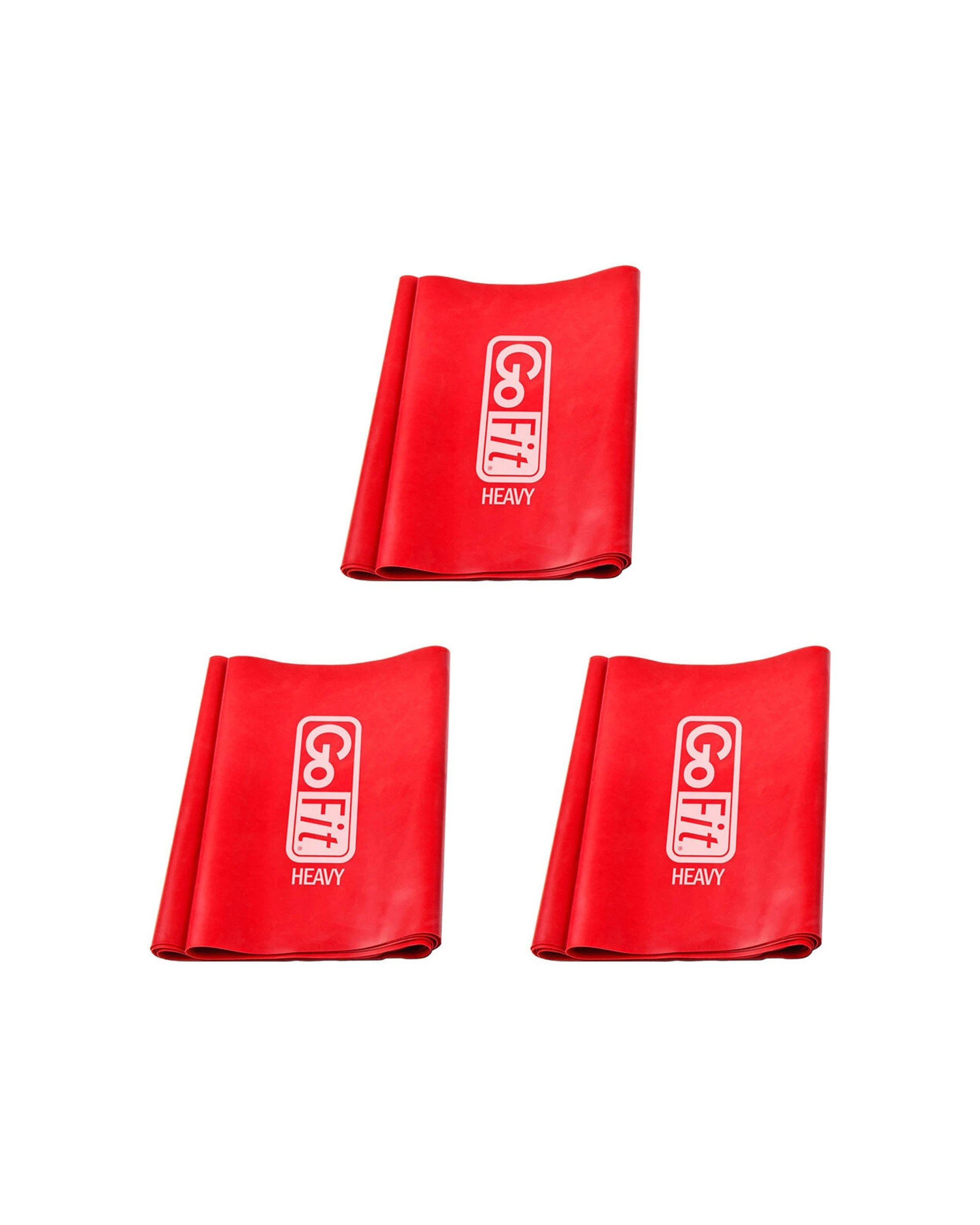 1 GOFIT Resistance Flat Band 3 Pack Non Latex 3 Levels Home Gym Yoga 6ft - Red, 1 of 2