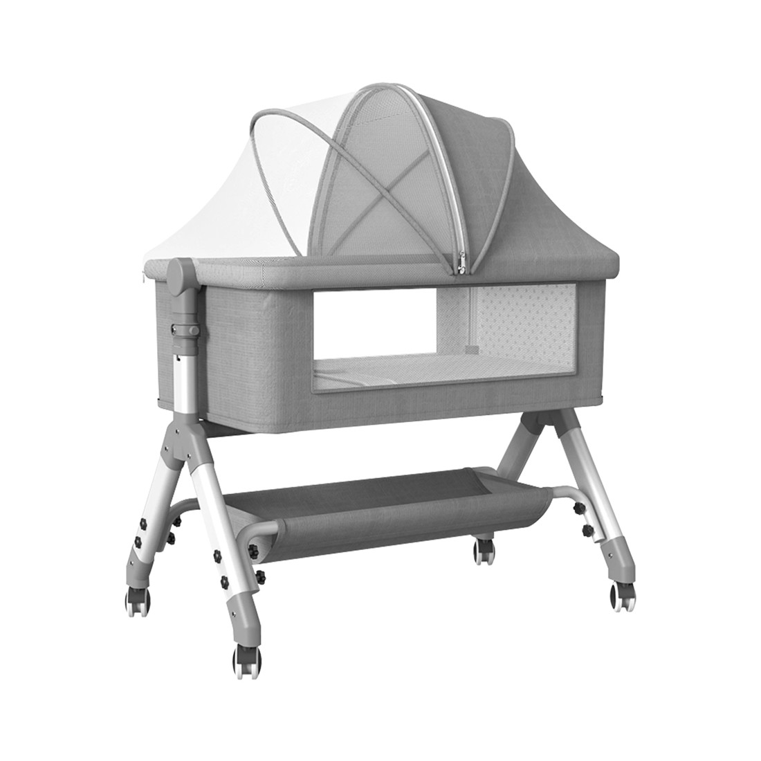 1 Bopeep Portable Baby Cot Crib - Grey, 1 of 6
