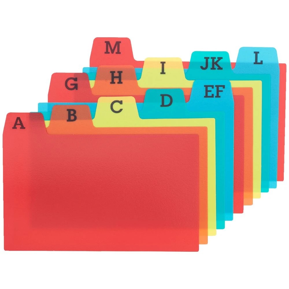 4 J.Burrows A-Z Index Card Dividers 127 x 76mm, 4 of 4