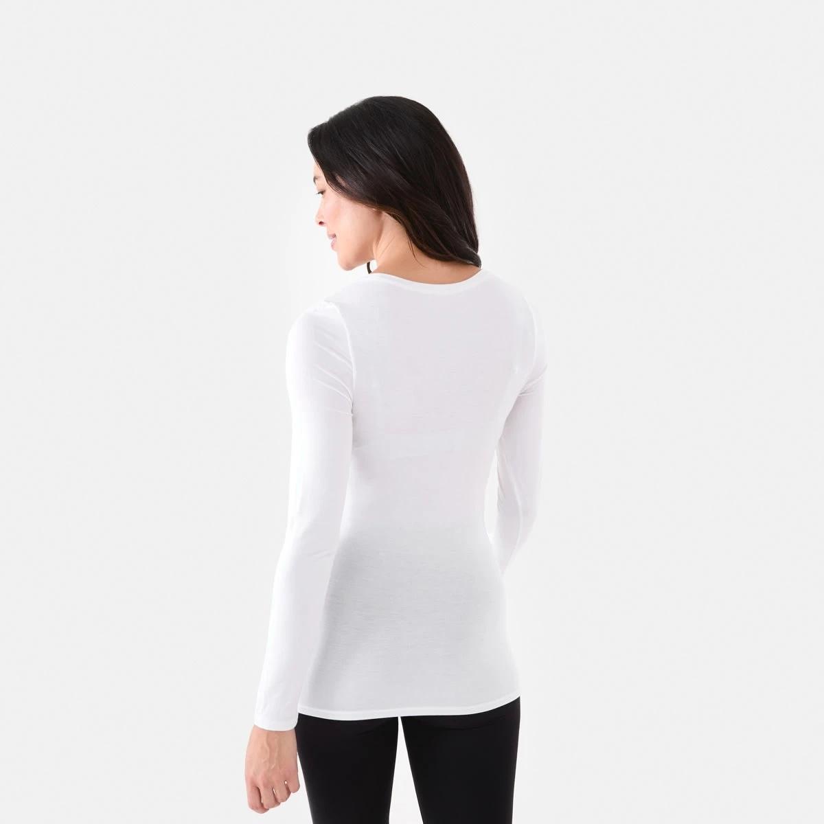 3 Bamboo Thermal Long Sleeves Top White, 3 of 5