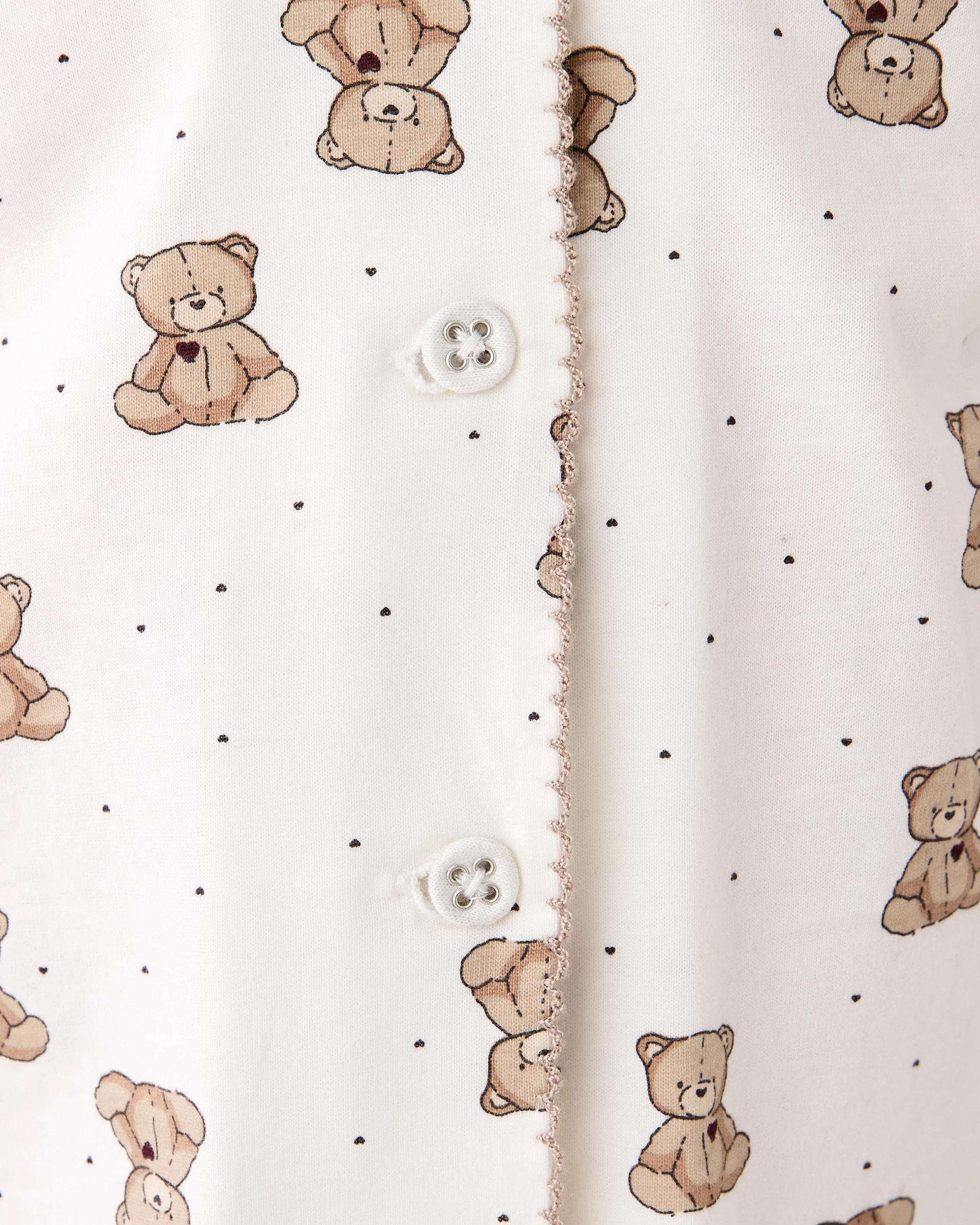 4 Button Through Pyjama Set Wht Ted, 4 of 5