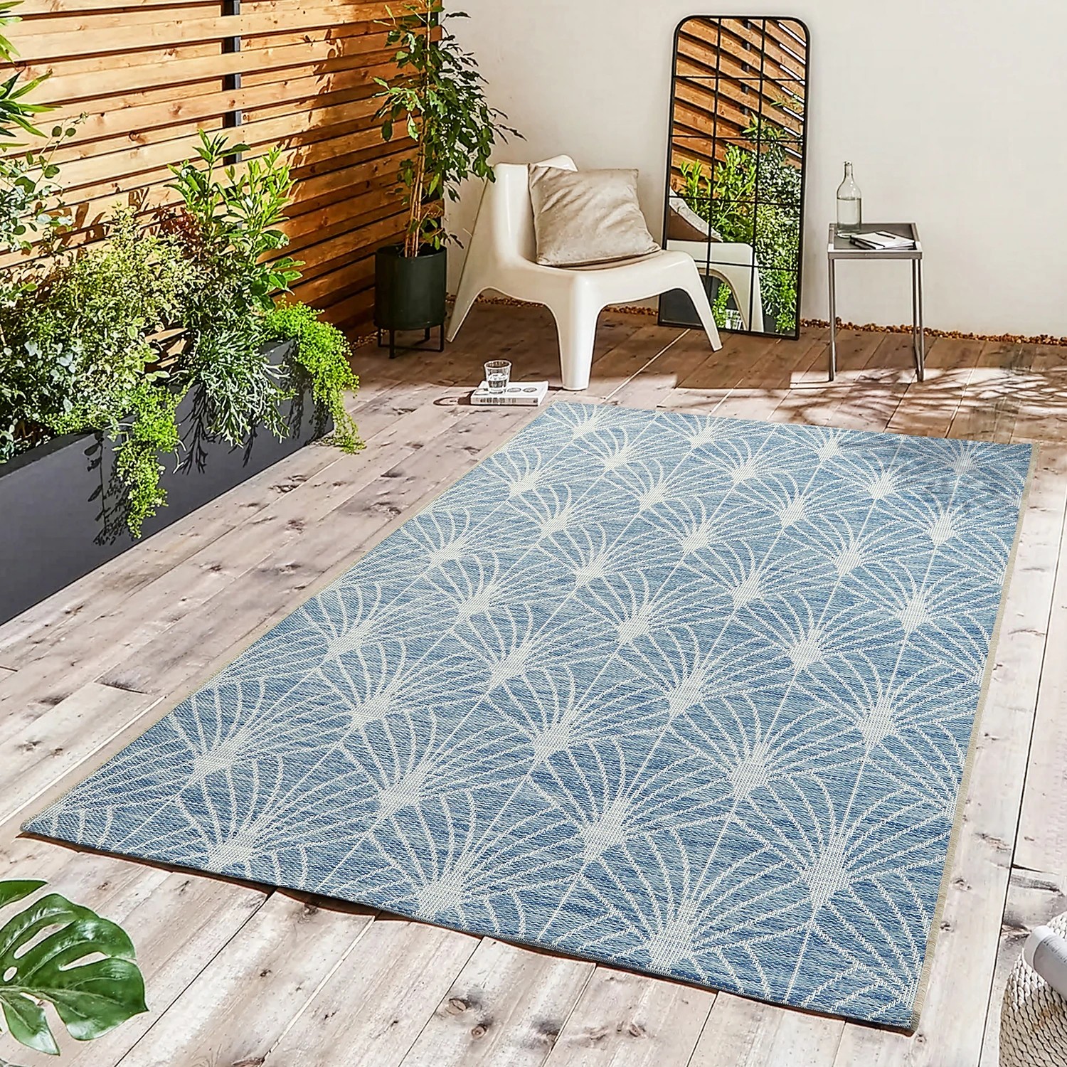 1 Common Ground Rugs Portico 5502 Outdoor 230x160cm - Medium Pet Friendly Floor Rug - Navy - Blue, 1 of 9