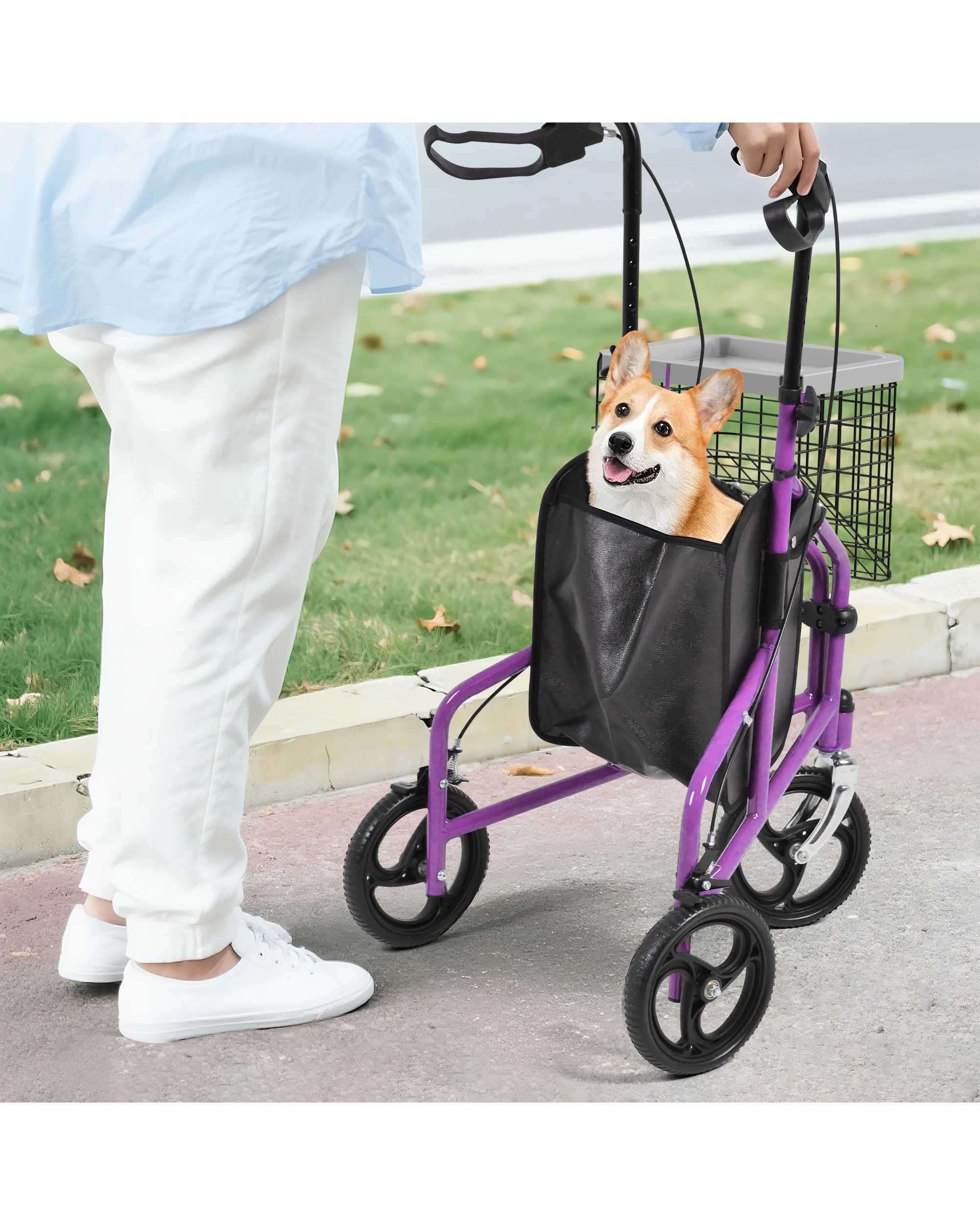 7 Advwin Rollator Walker 3 Wheel Mobility Aid - Purple, 7 of 8