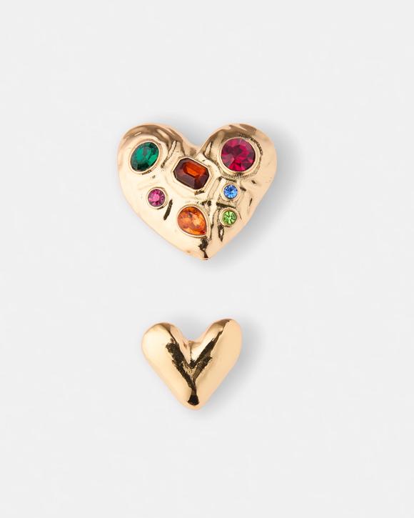 2 Pack Heart Brooch - Gold Tone