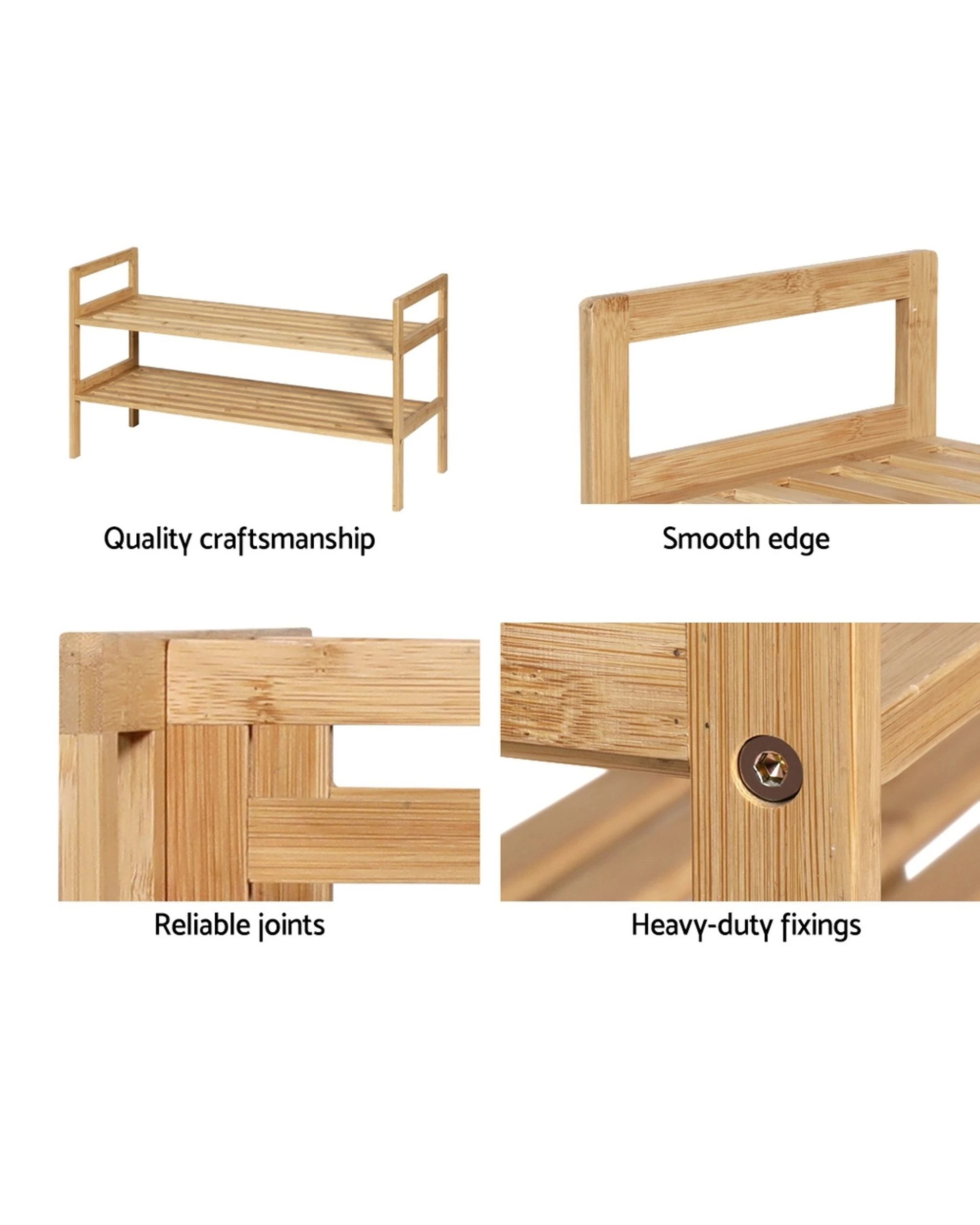 3 Artiss Shoe Rack Cabinet Bamboo Storage Organiser
 - Brown, 3 of 3