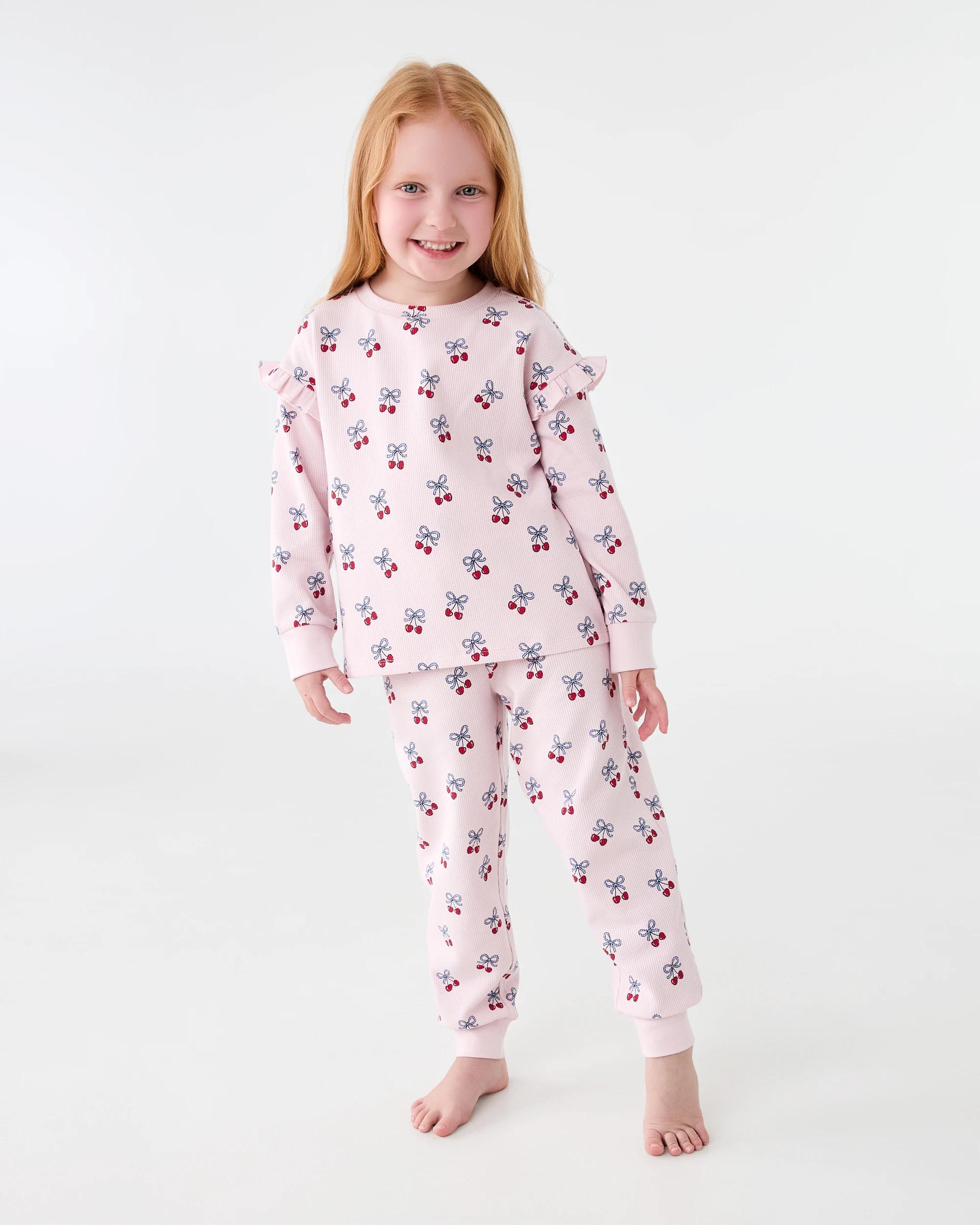 1 Waffle Pyjama Set Pnk Cherry, 1 of 7