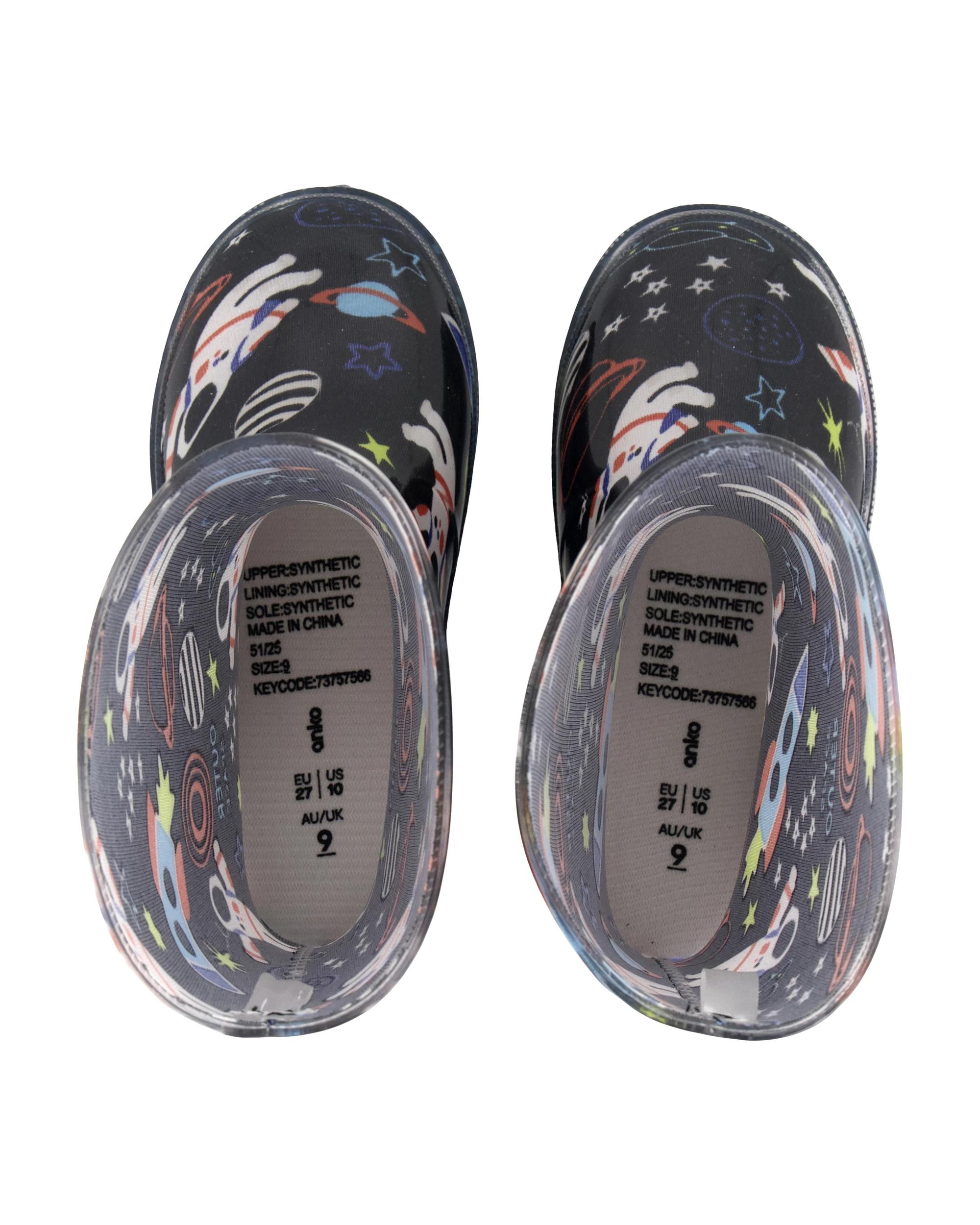 4 Junior Light Up Rainboots Space, 4 of 6