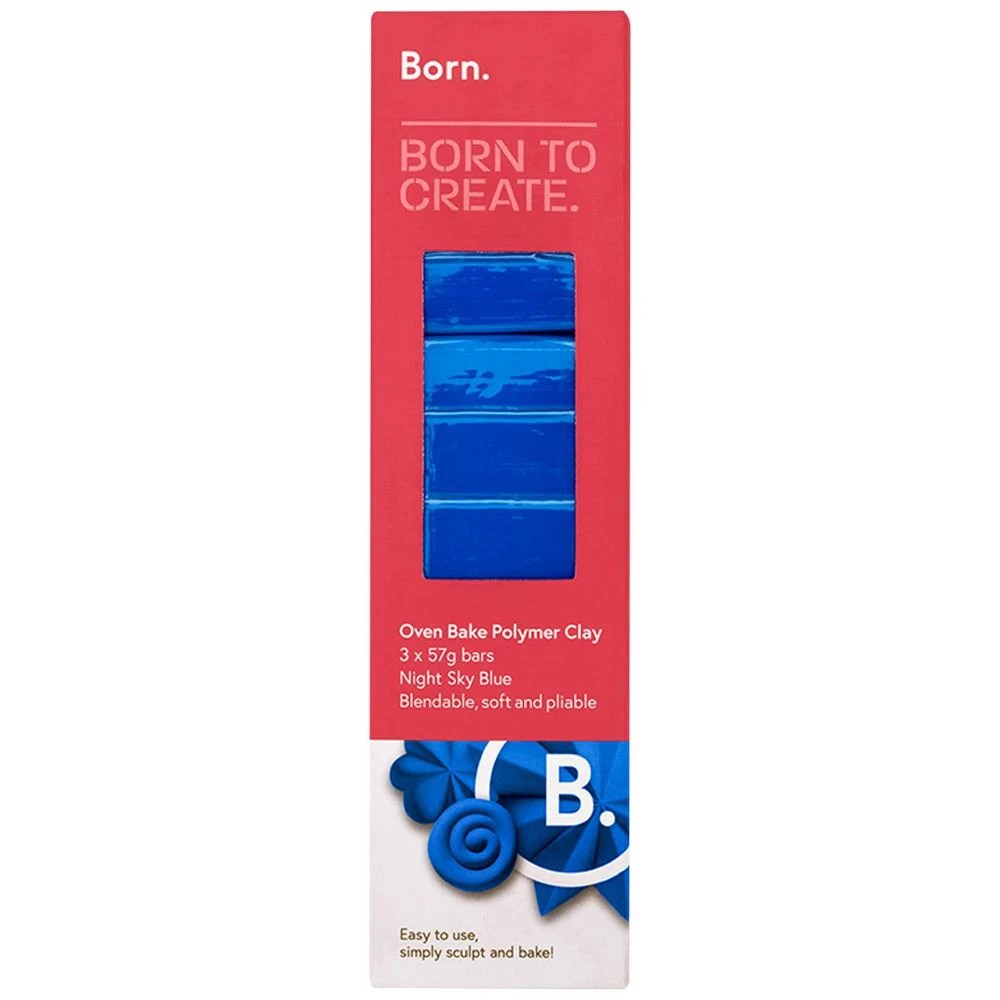 1 Born Oven Bake Polymer Clay Night Sky Blue 3 Pack, 1 of 4