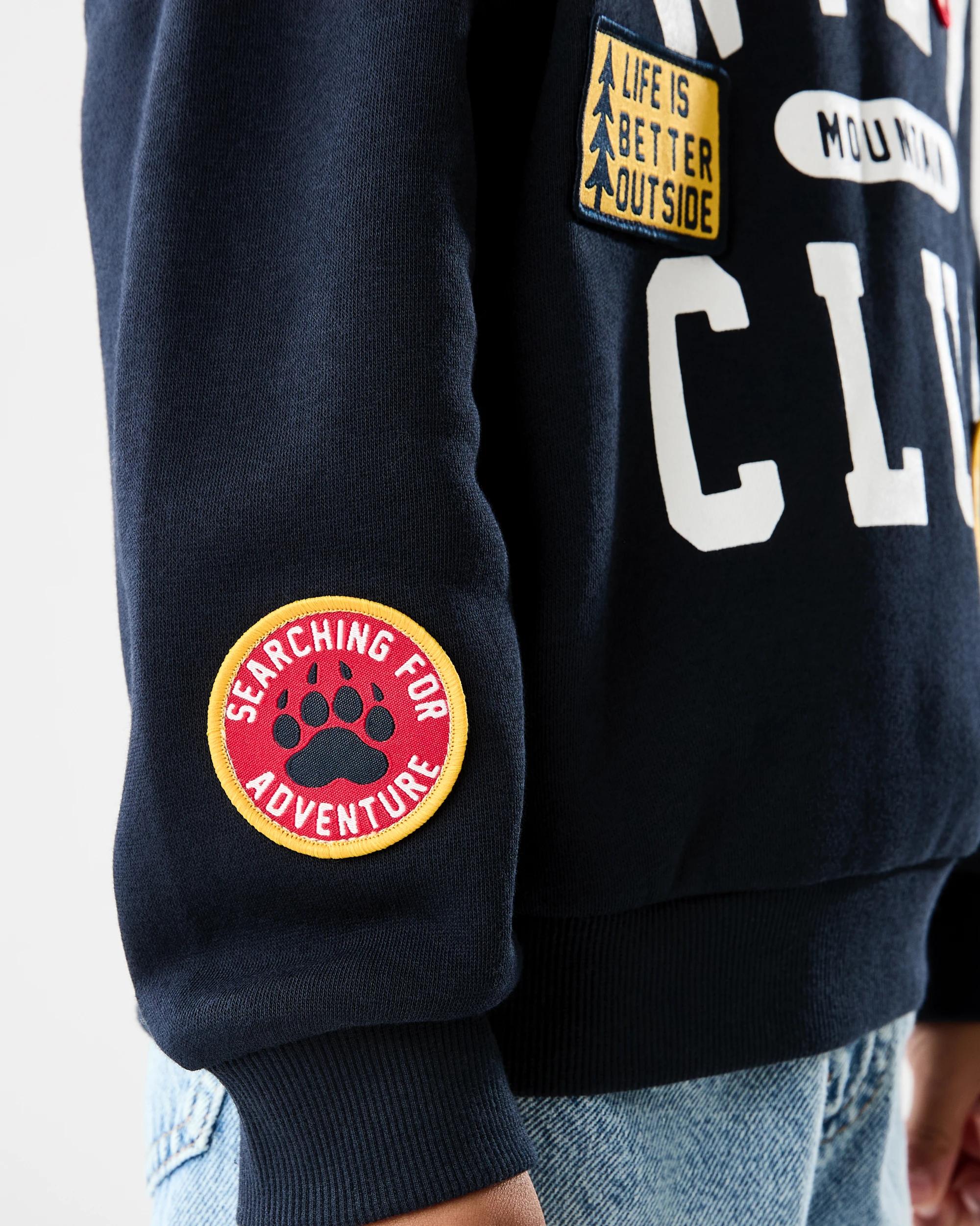 6 Oversized Print Crew Neck Sweatshirt Nvy Nature, 6 of 7