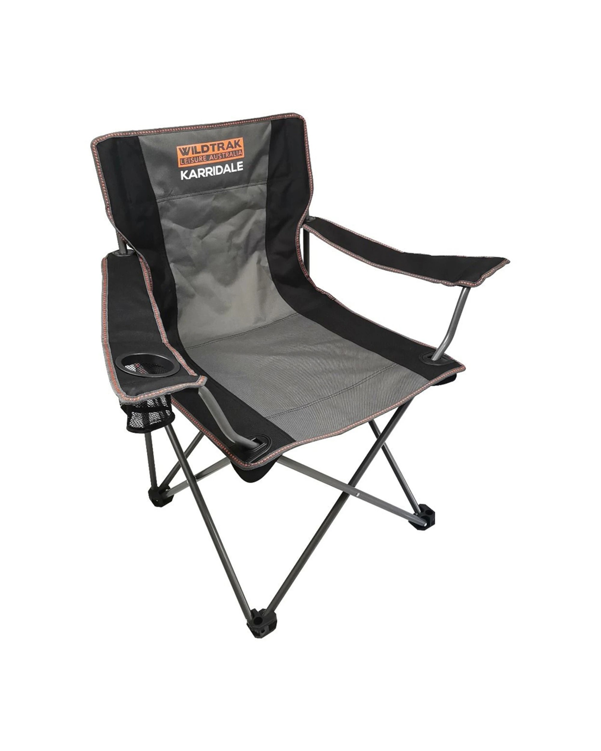 1 Wildtrak Karridale Camp Chair High-Tensile Steel Frame 120 kg Polyester - Black, 1 of 2