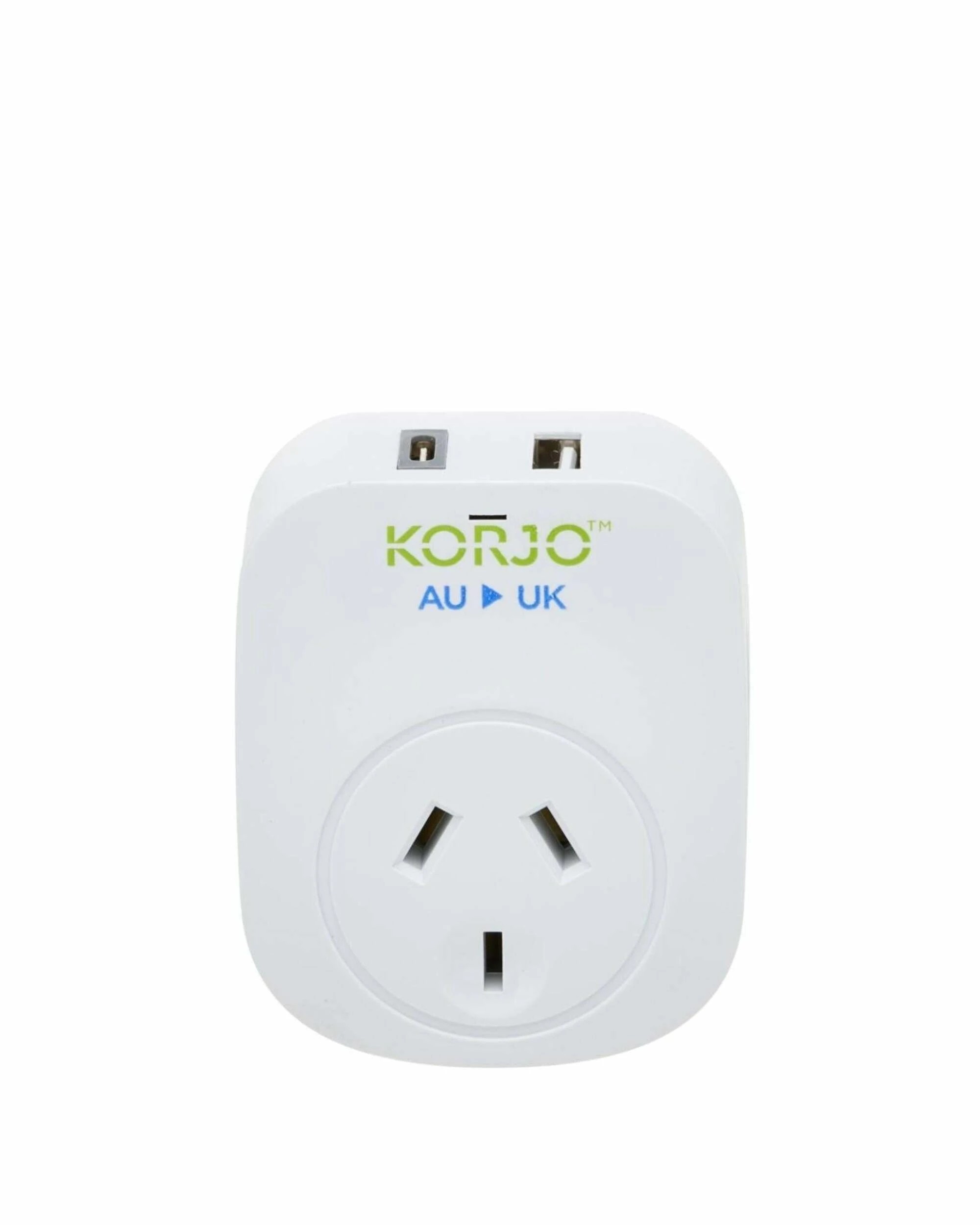 1 Korjo Travel Adaptor Plug with USB-C + USB-A - Aus to UK - White, 1 of 5