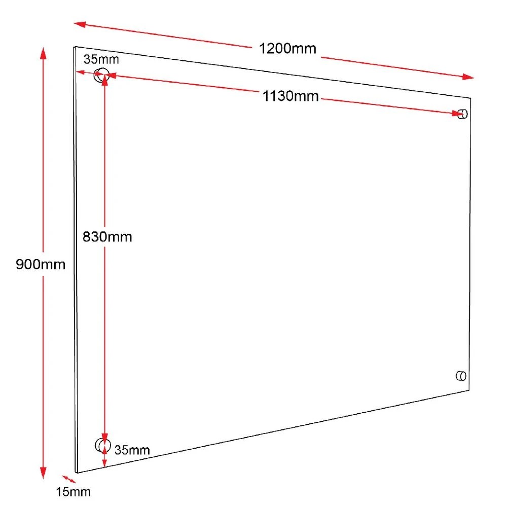 3 J.Burrows Magnetic Glass Board 1200 x 900mm Black, 3 of 3