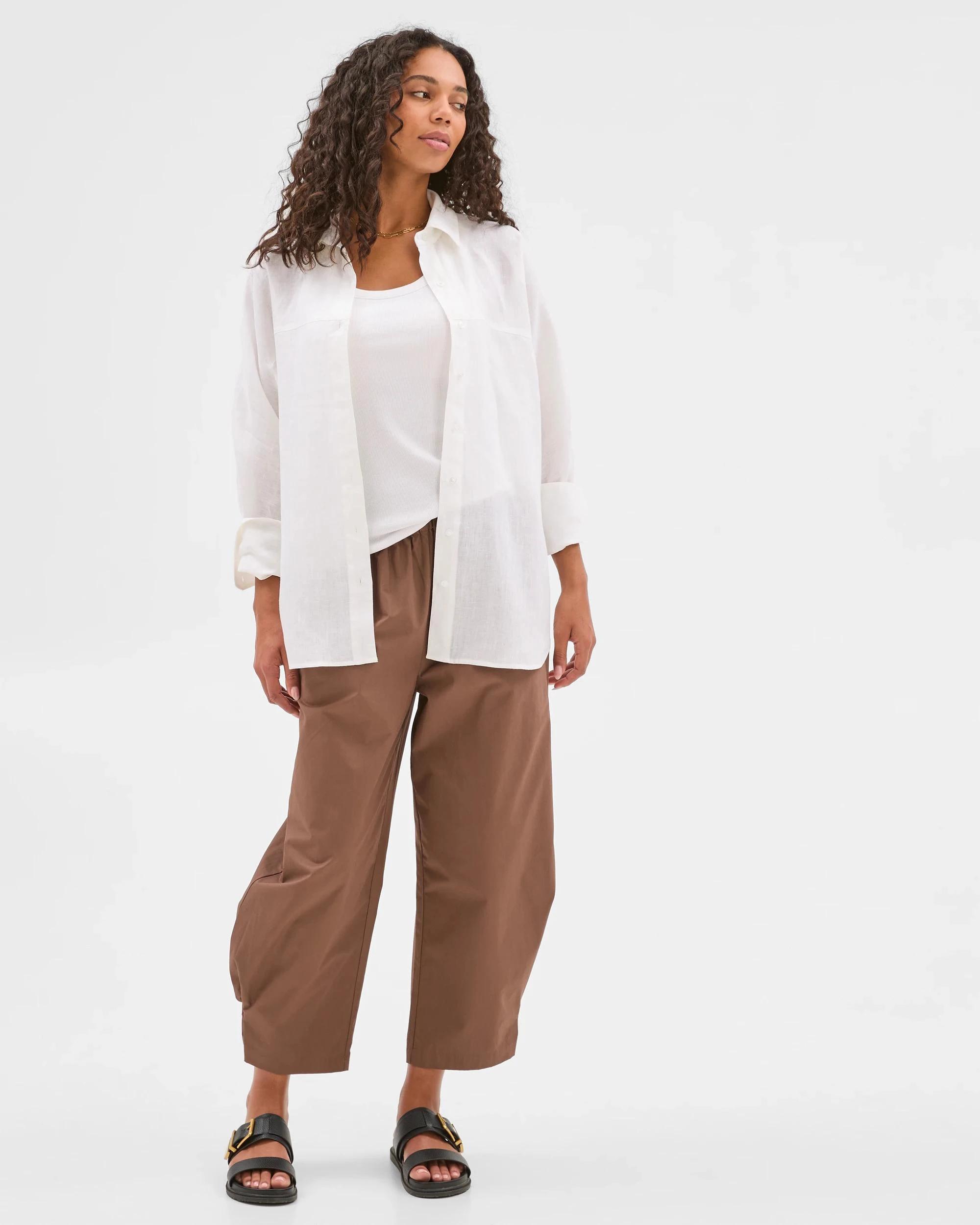 2 Target Button Hem Pants SOFT CHOCOLATE, 2 of 6